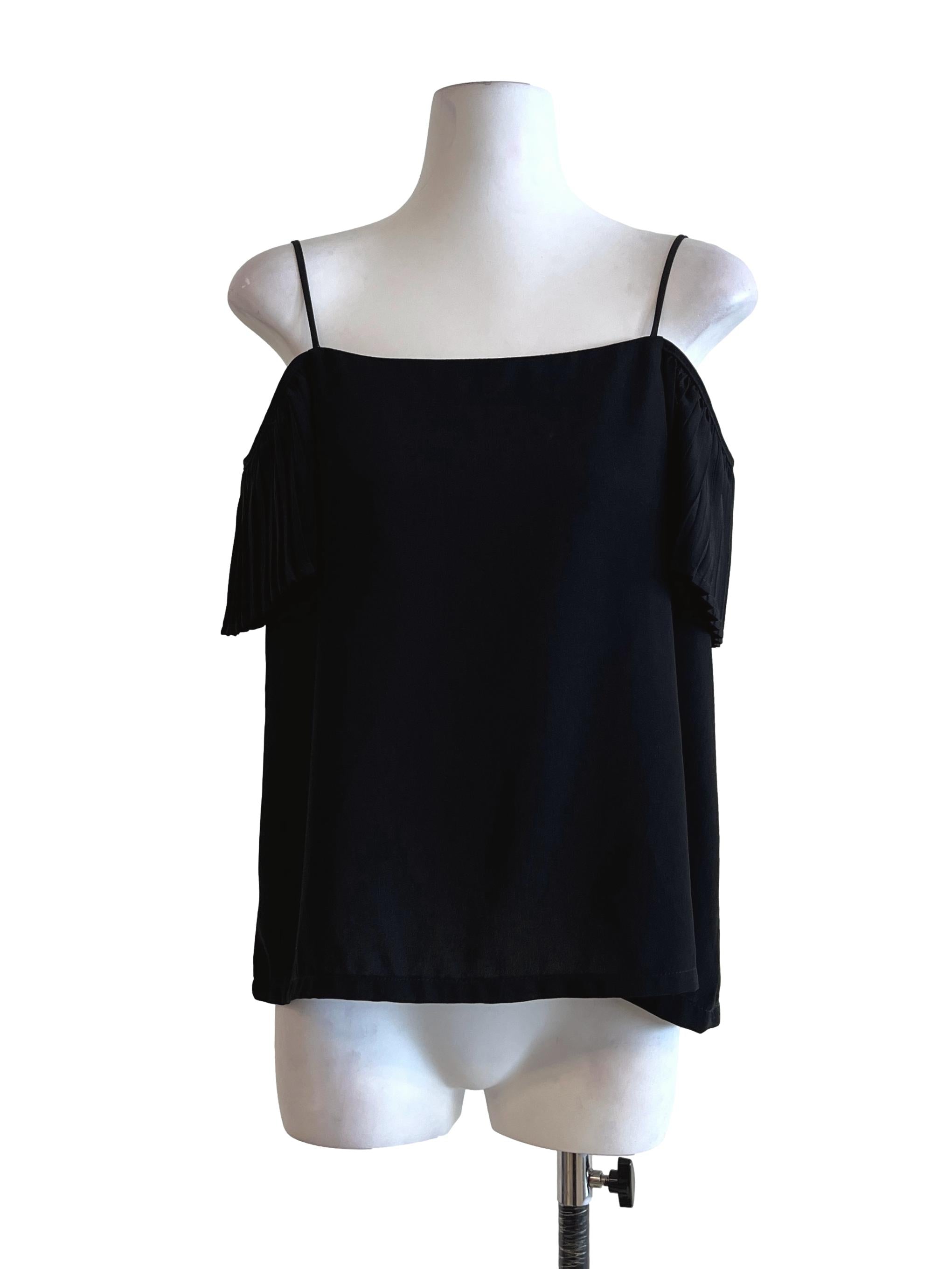 Pitch Black Spaghetti Sleeveless Top TEM