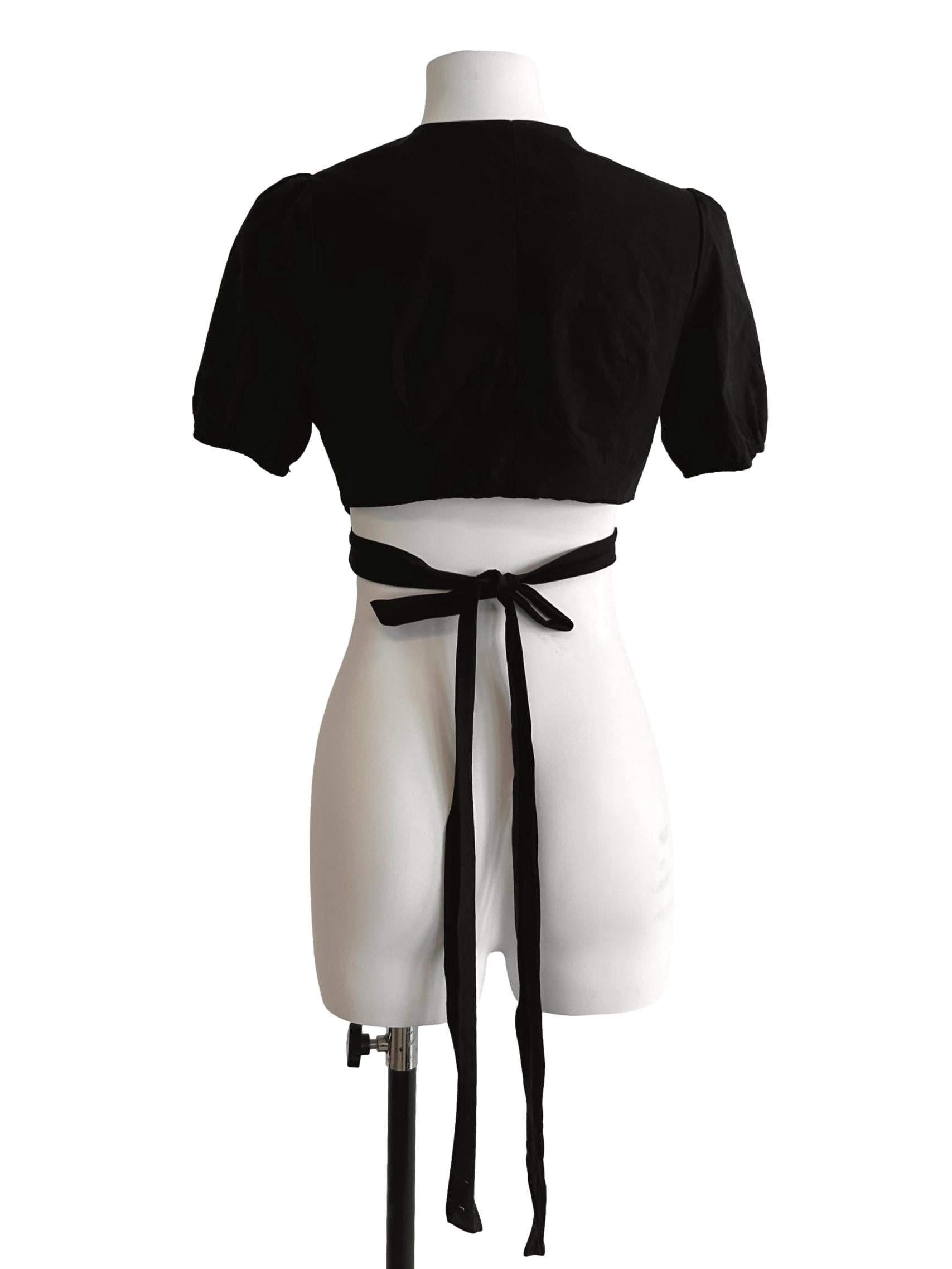 Off Black Wrap Top