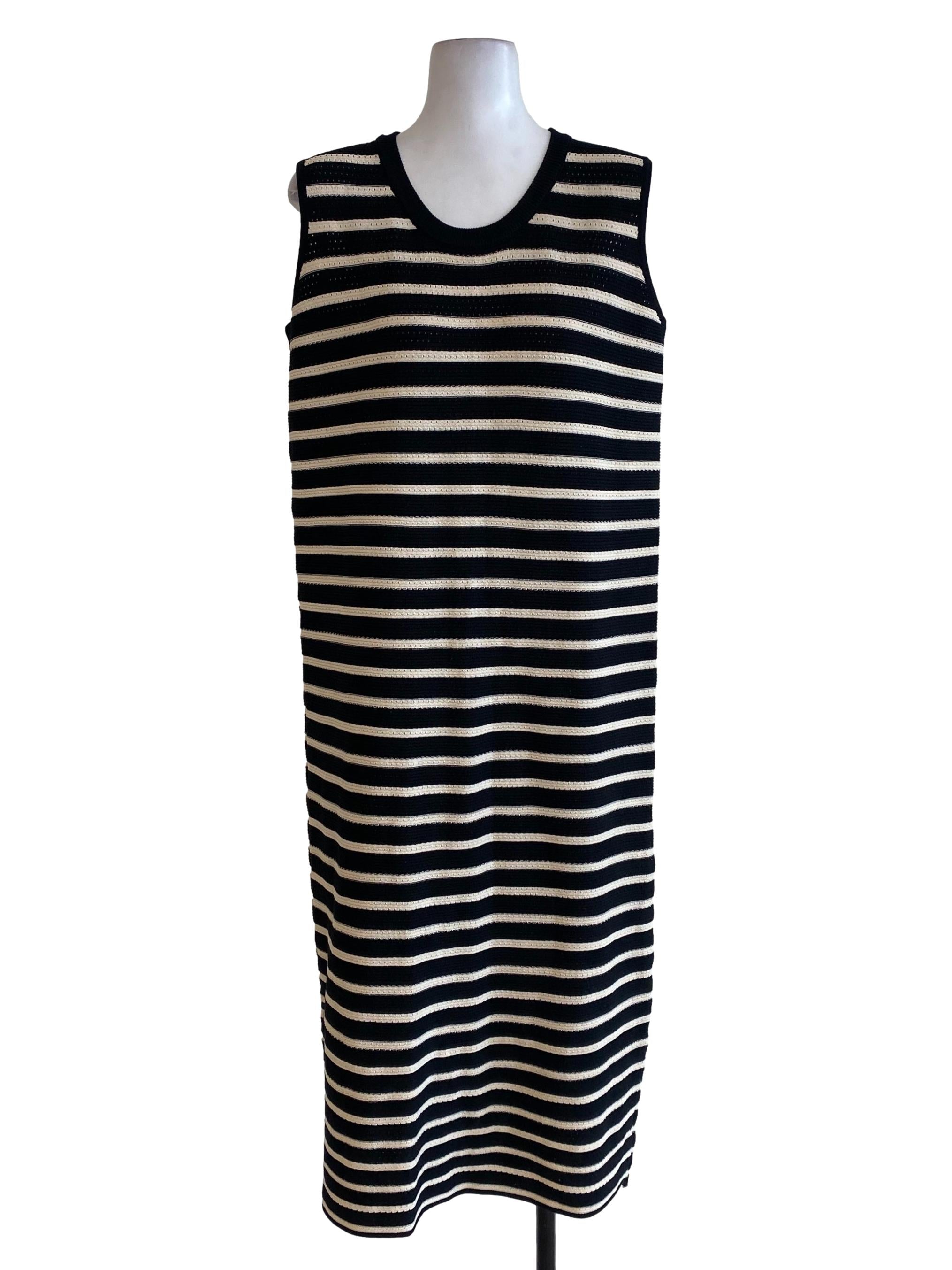 Black Striped Knit Dress