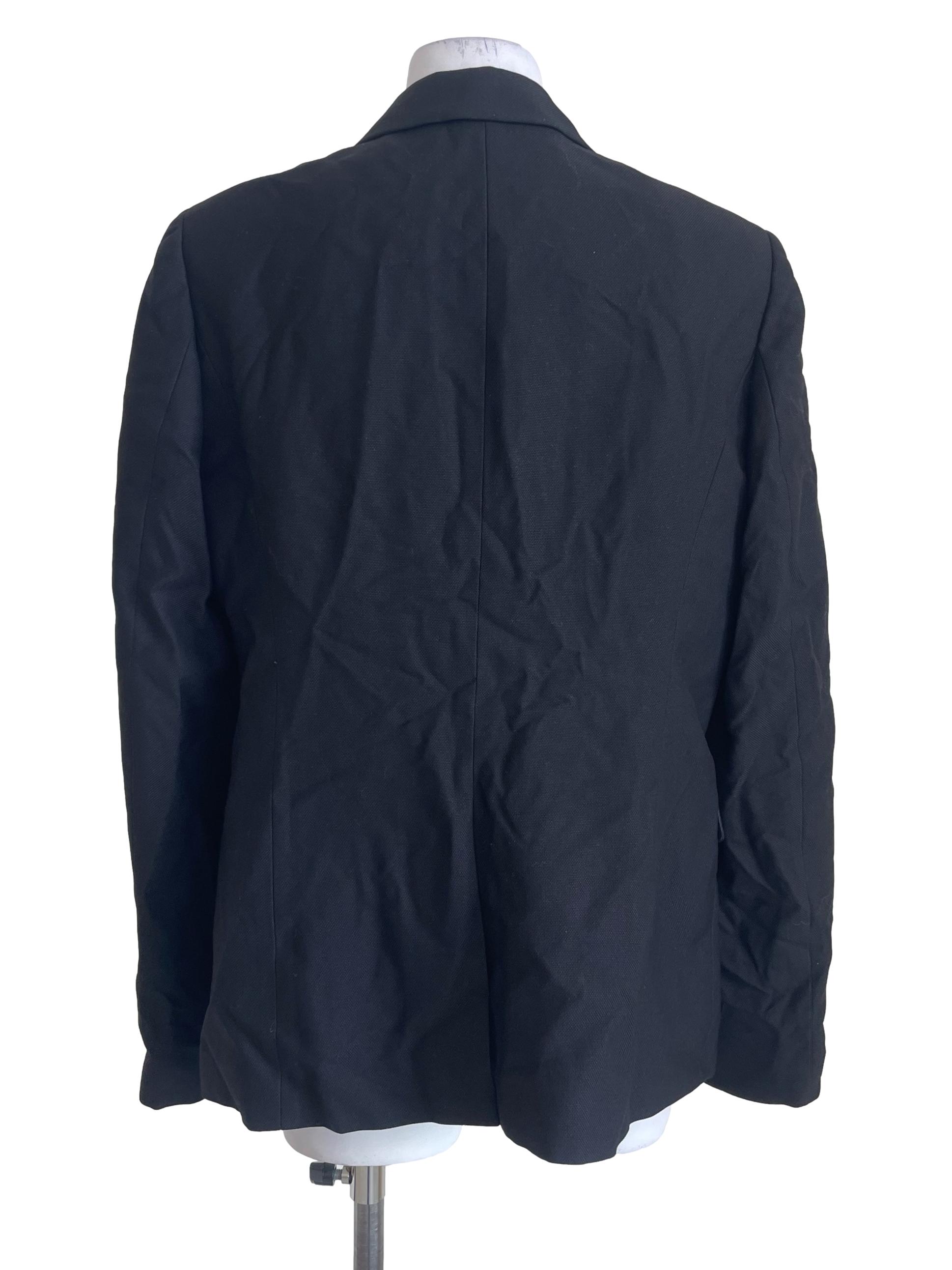 Black One Button Notch Lapel Blazzer