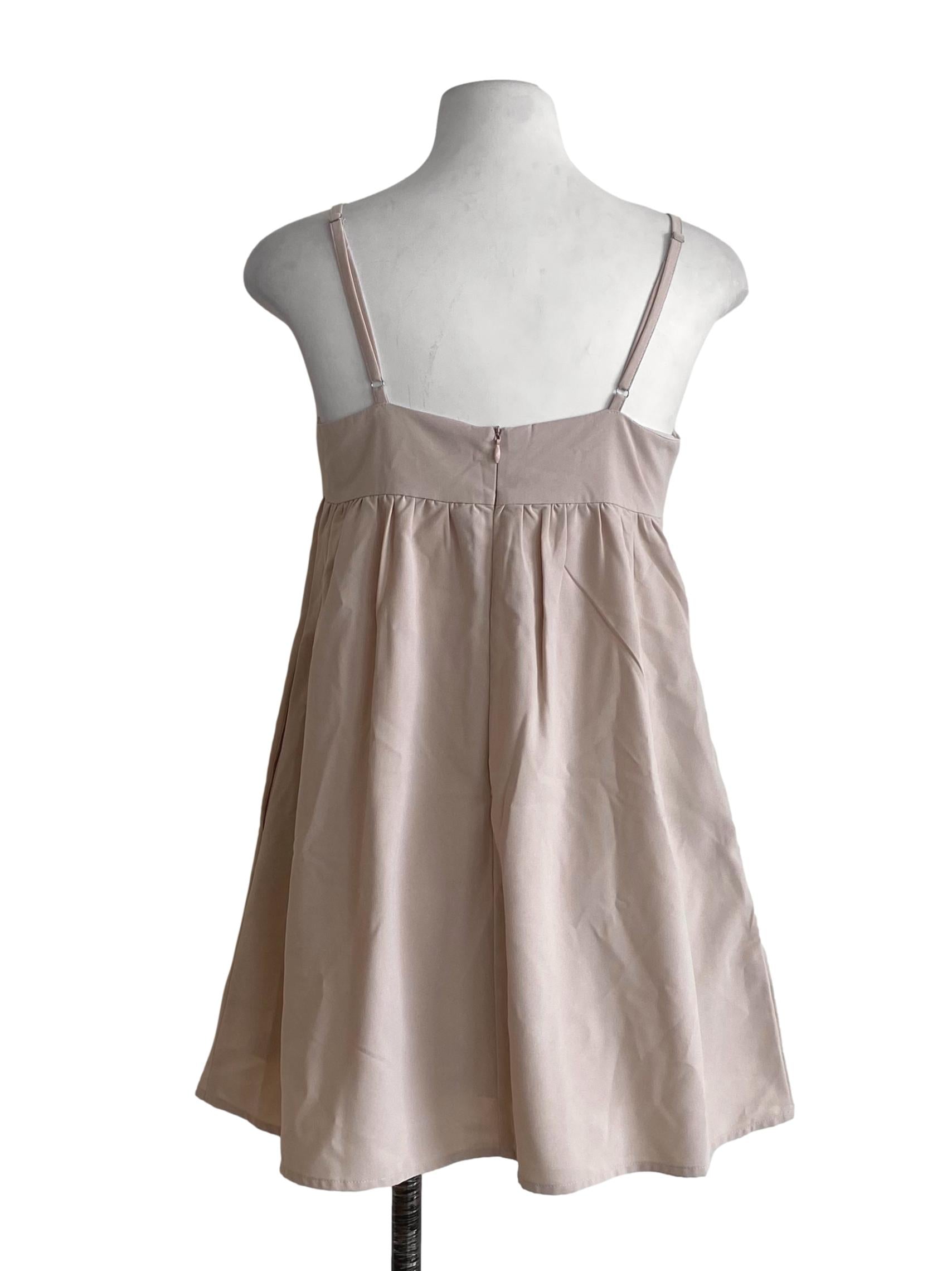 Soft Parchment White Drop Waist Sleeveless Skort Dress