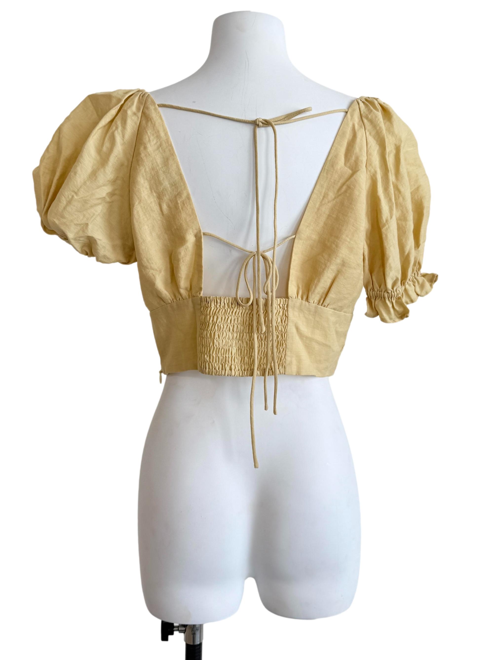 Daffodil Yellow Puff Sleeves Top