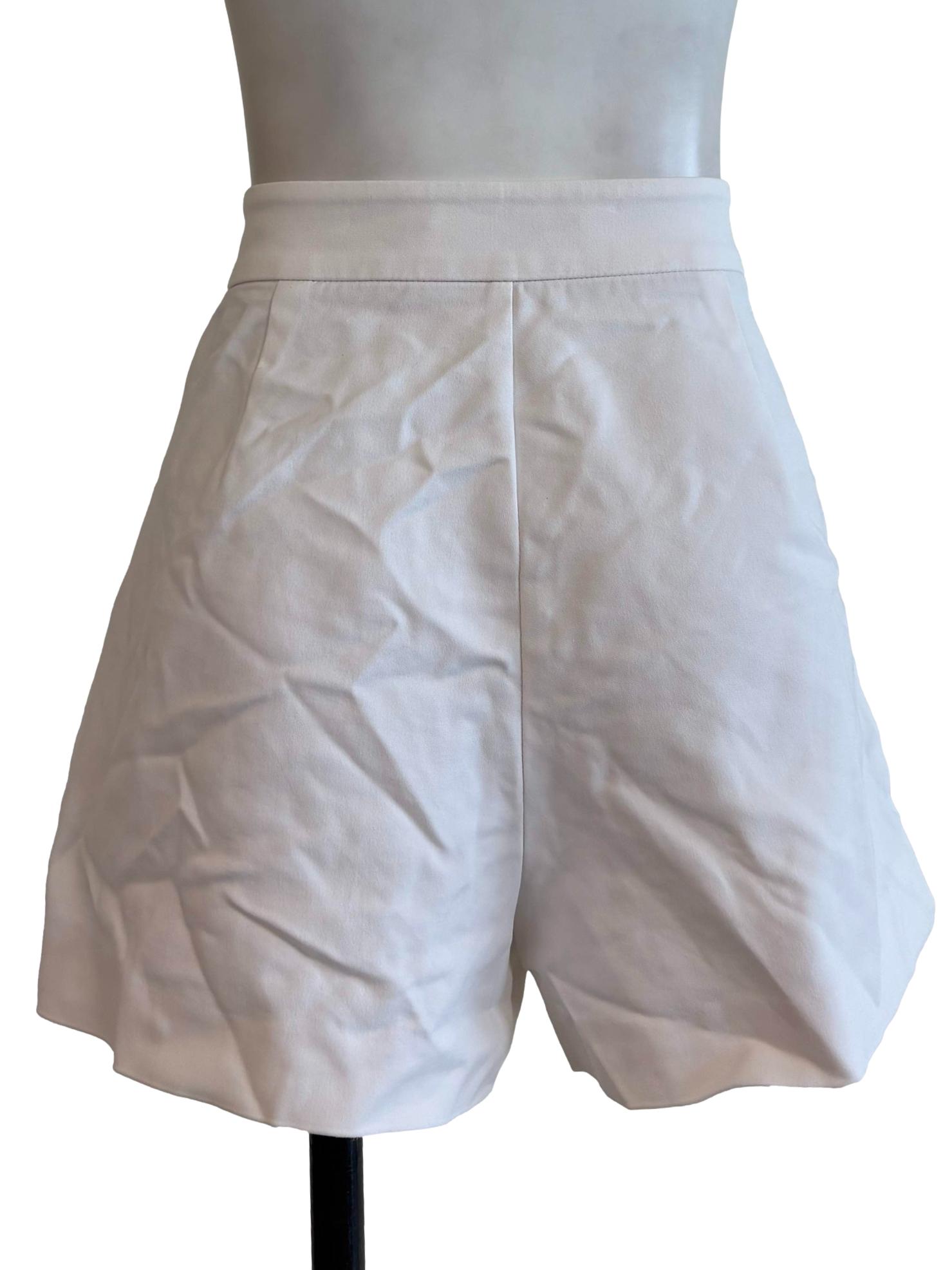 Porcelain White Pleated Shorts