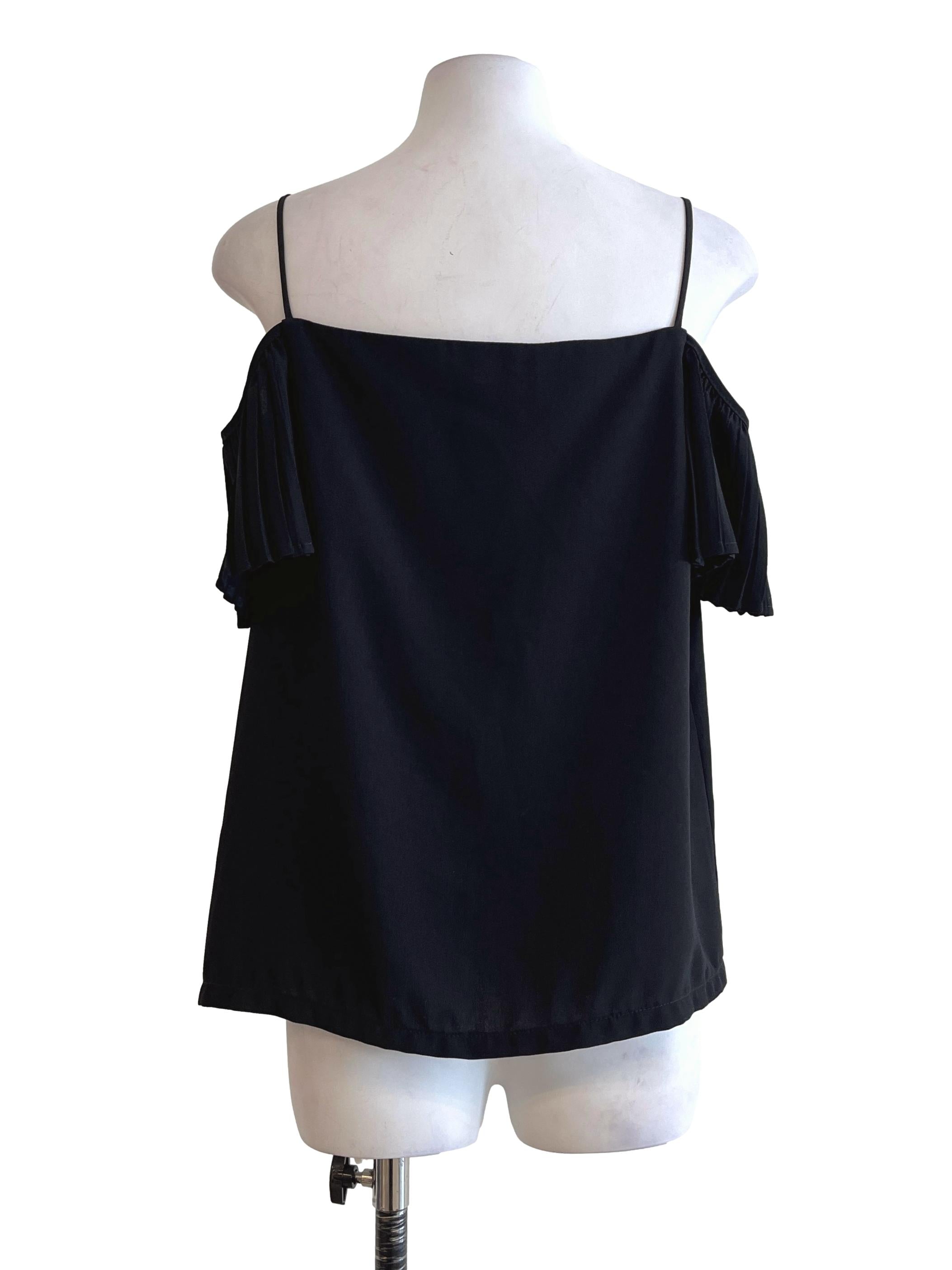 Pitch Black Spaghetti Sleeveless Top TEM