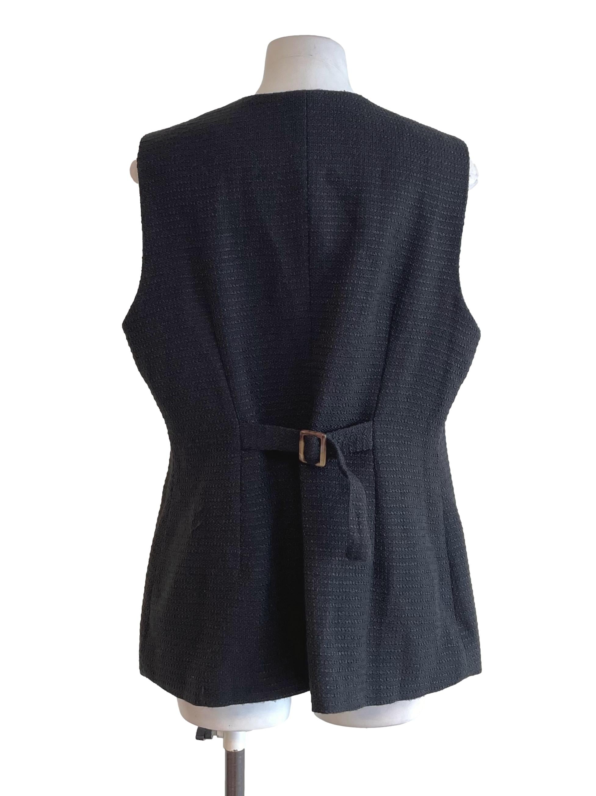 Charcoal Button Up Tweed Vest