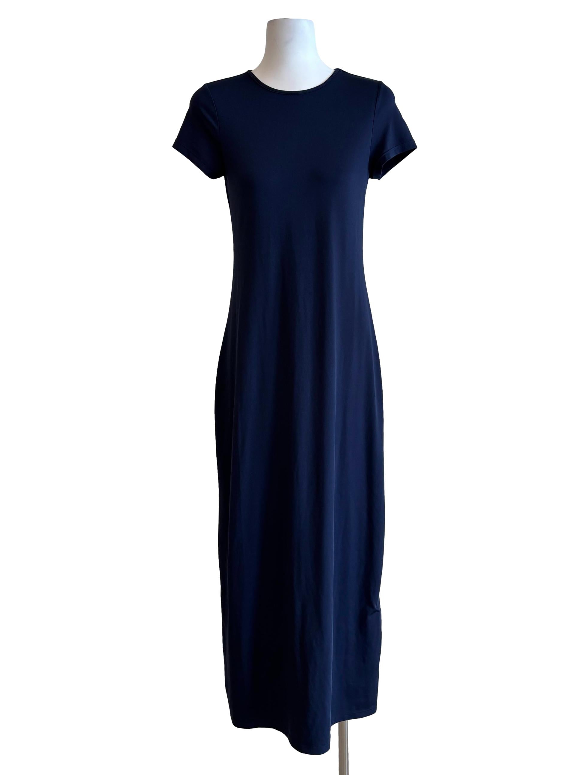 Navy Blue Short Sleeve Shirt Dress