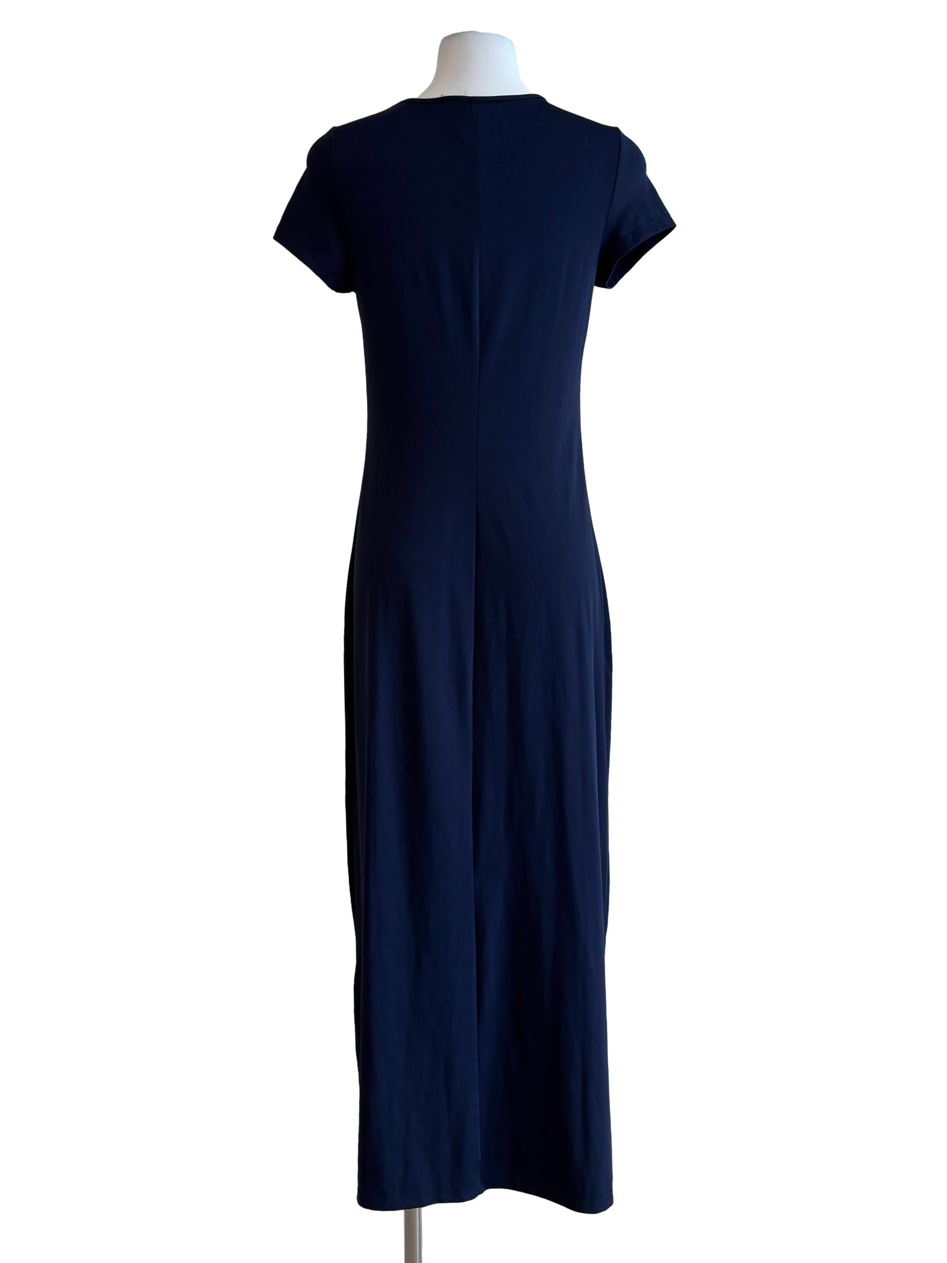Navy Blue Short Sleeve Shirt Dress