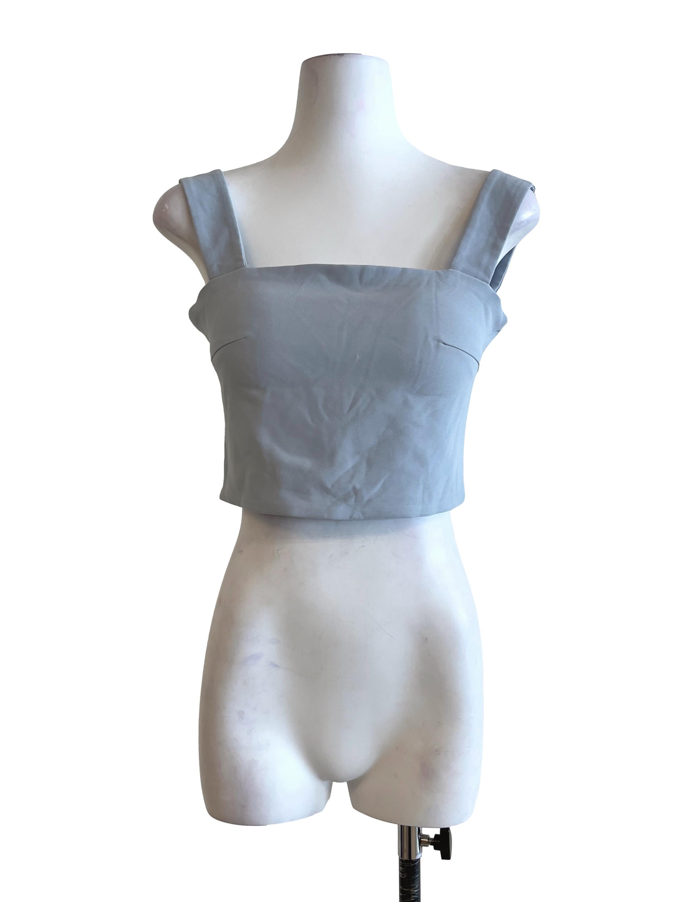 Sky Blue Straight Across Sleeveless Top