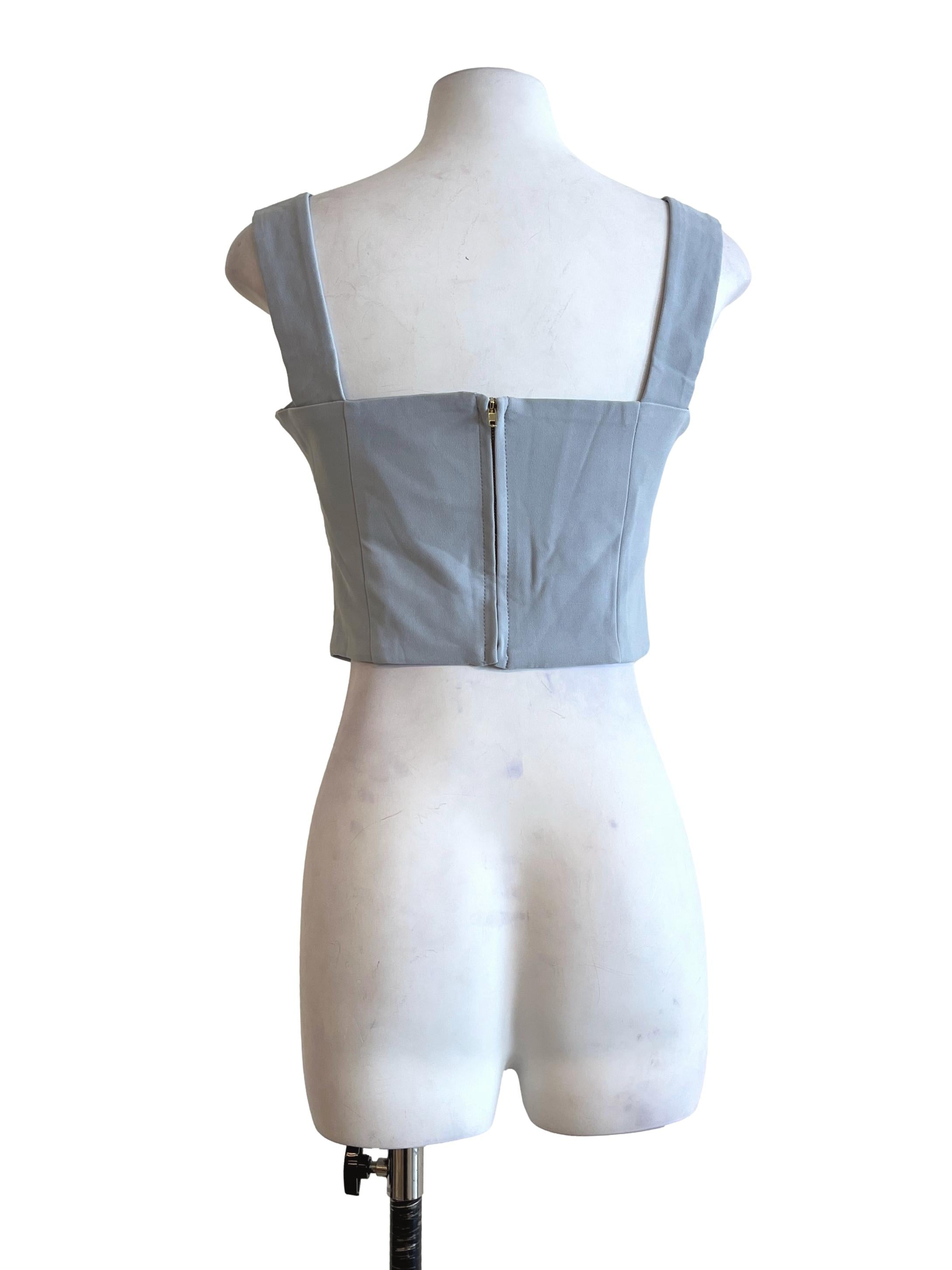 Sky Blue Straight Across Sleeveless Top