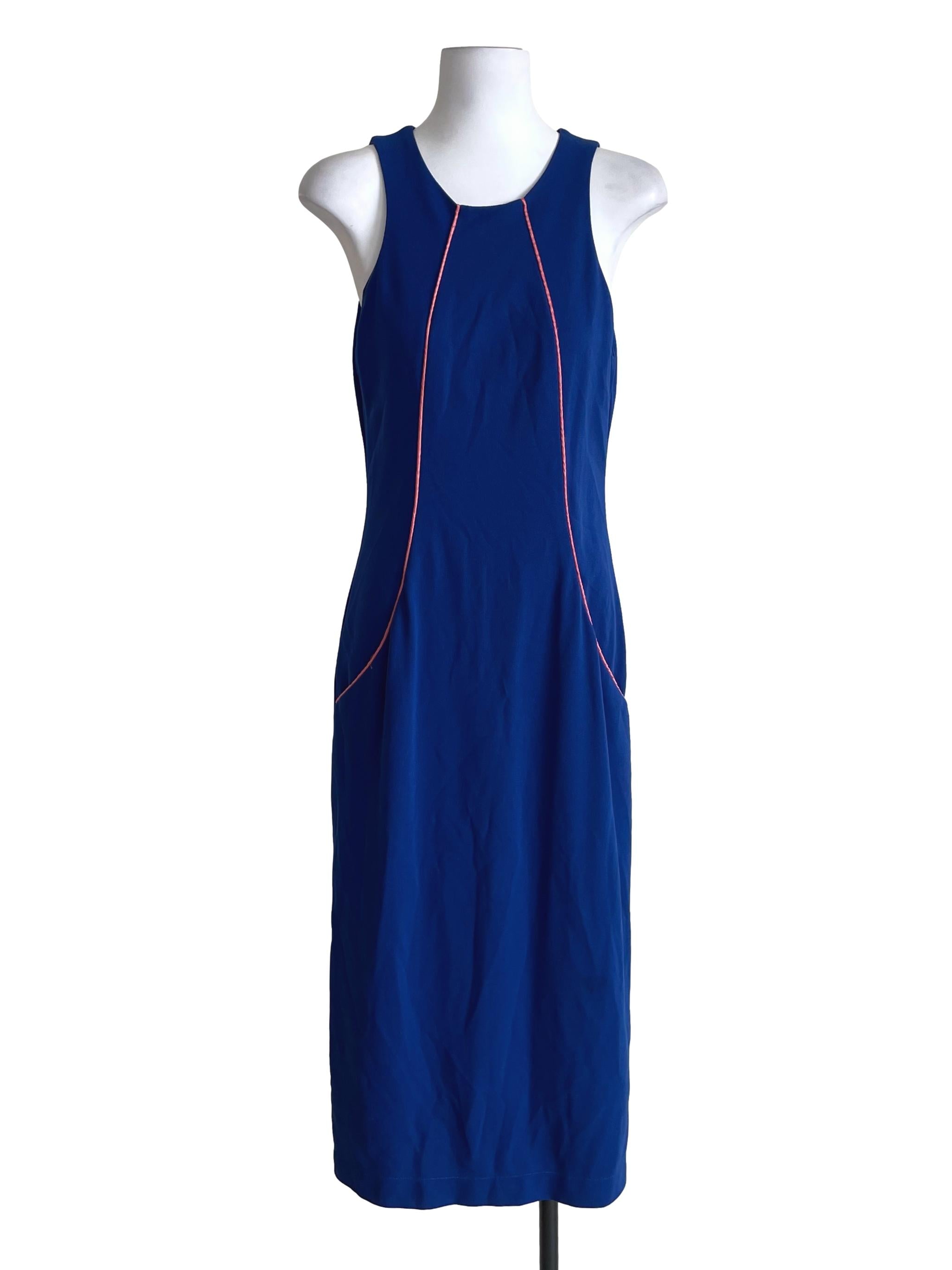 Royal Blue Neon Panelled Slip Dress