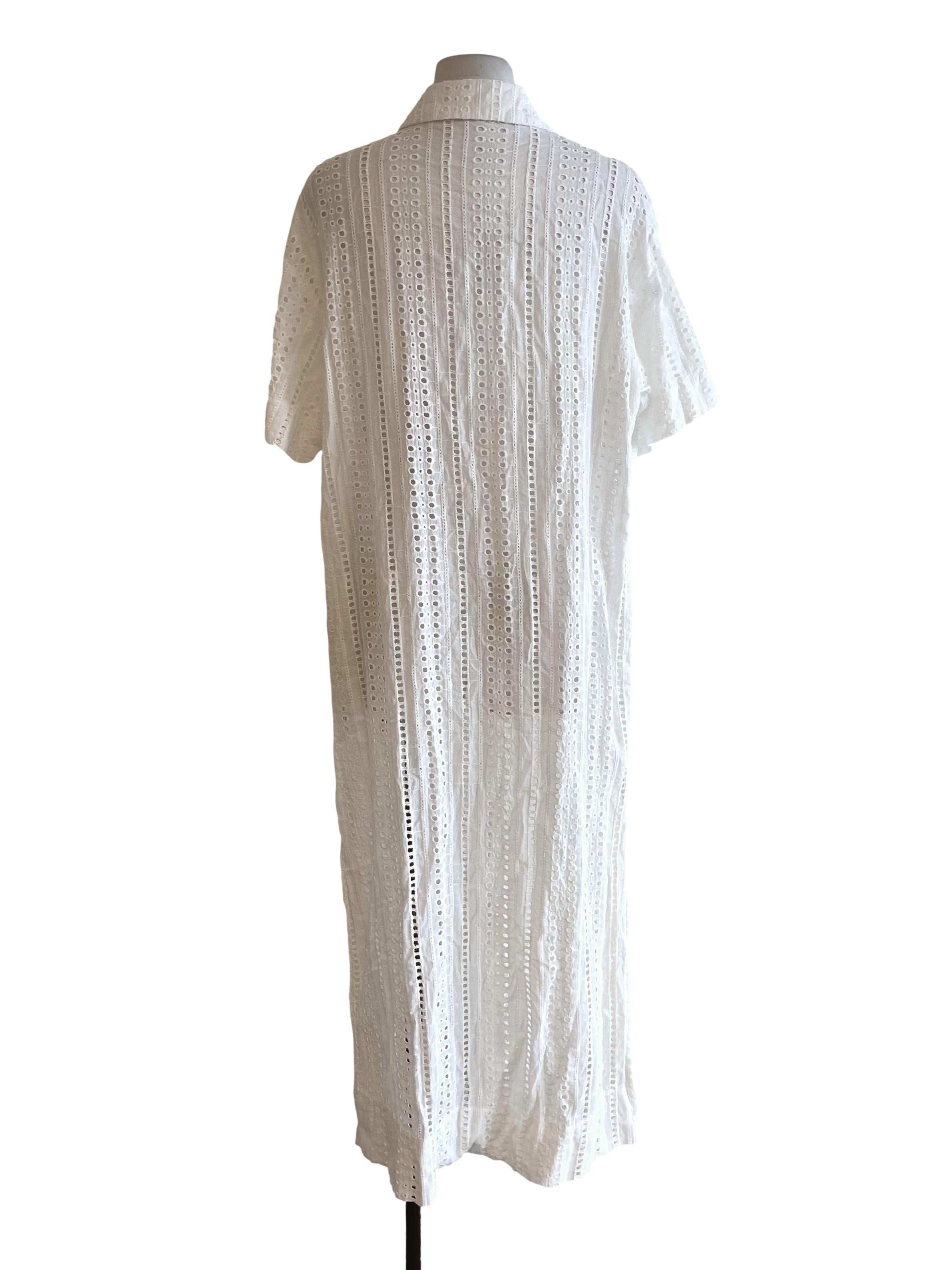 Daisy White Hollow Shirt Dress