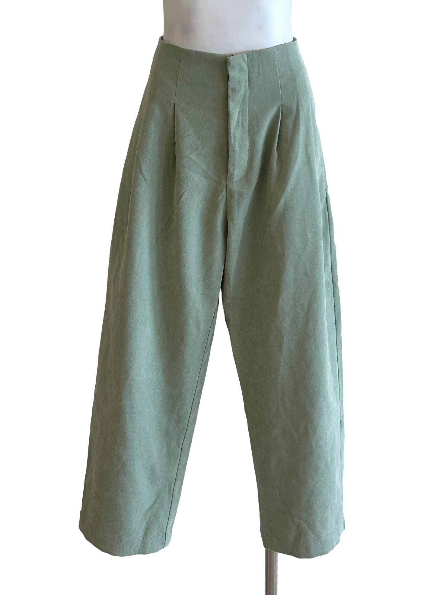 Olive Green High Waist Pants TEM