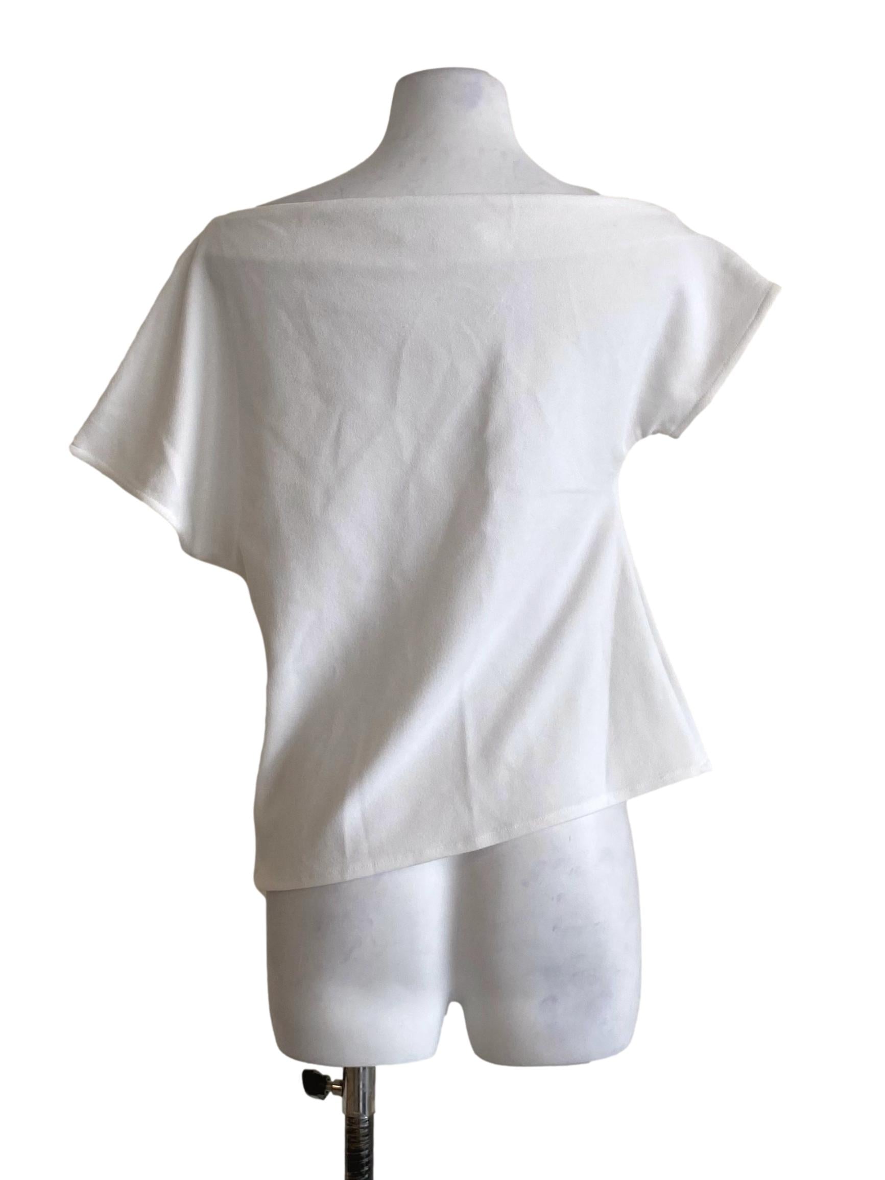 Porcelain White Asymmetrical Blouse LB