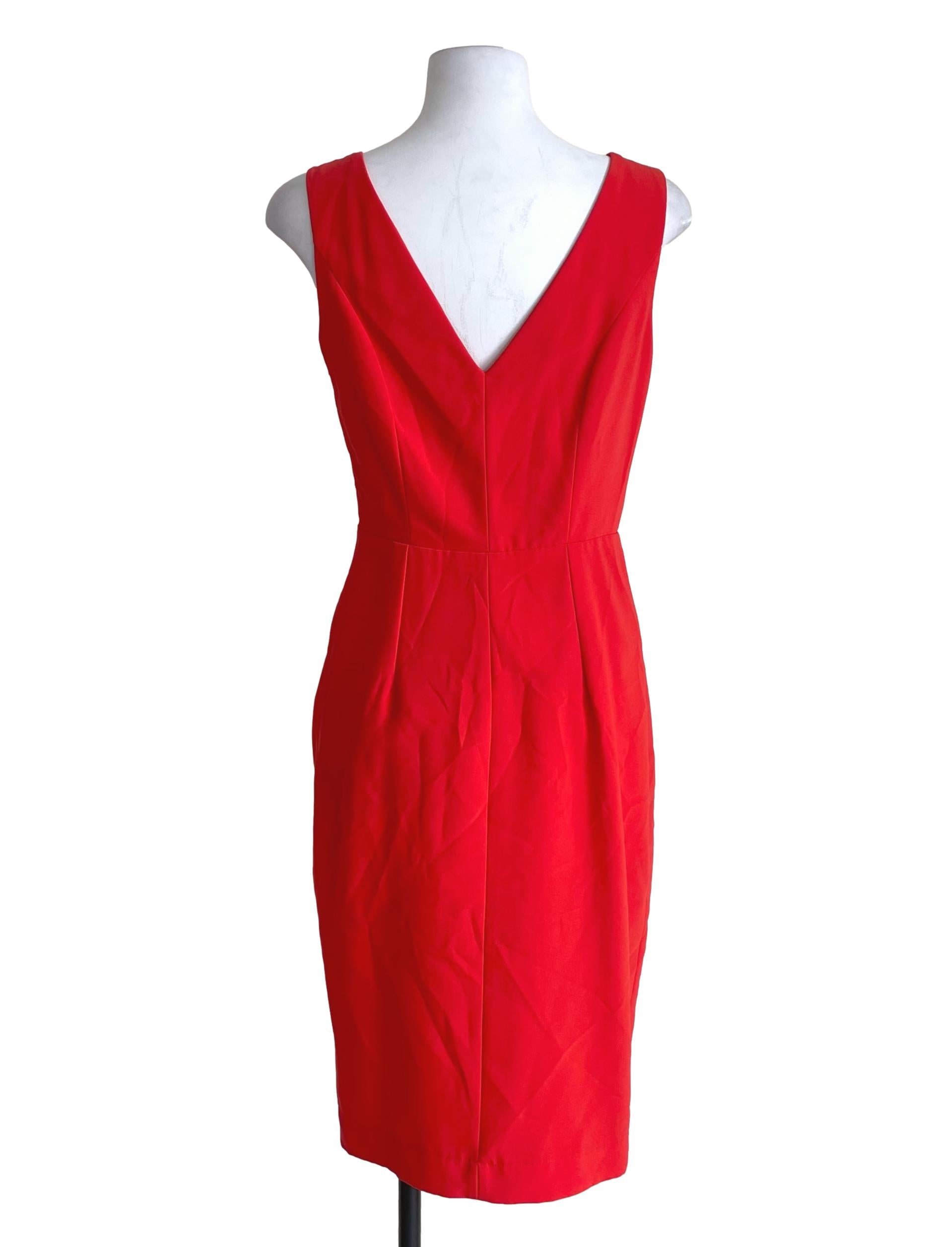 Candy Orange Hollow Chest Slit Dress