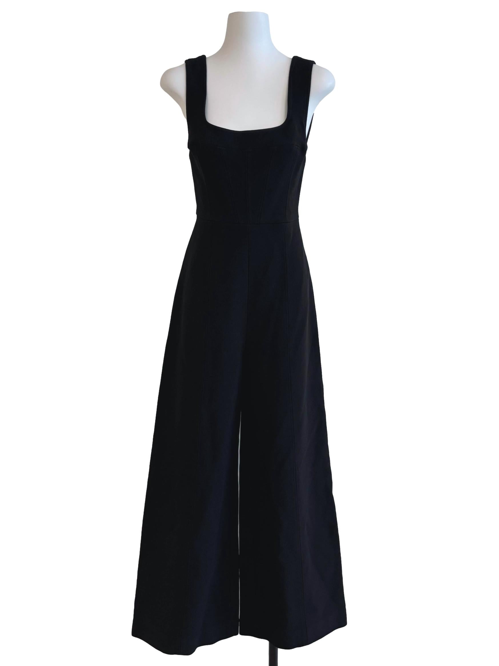 Rich Black Scoop Wide Jumpsuit