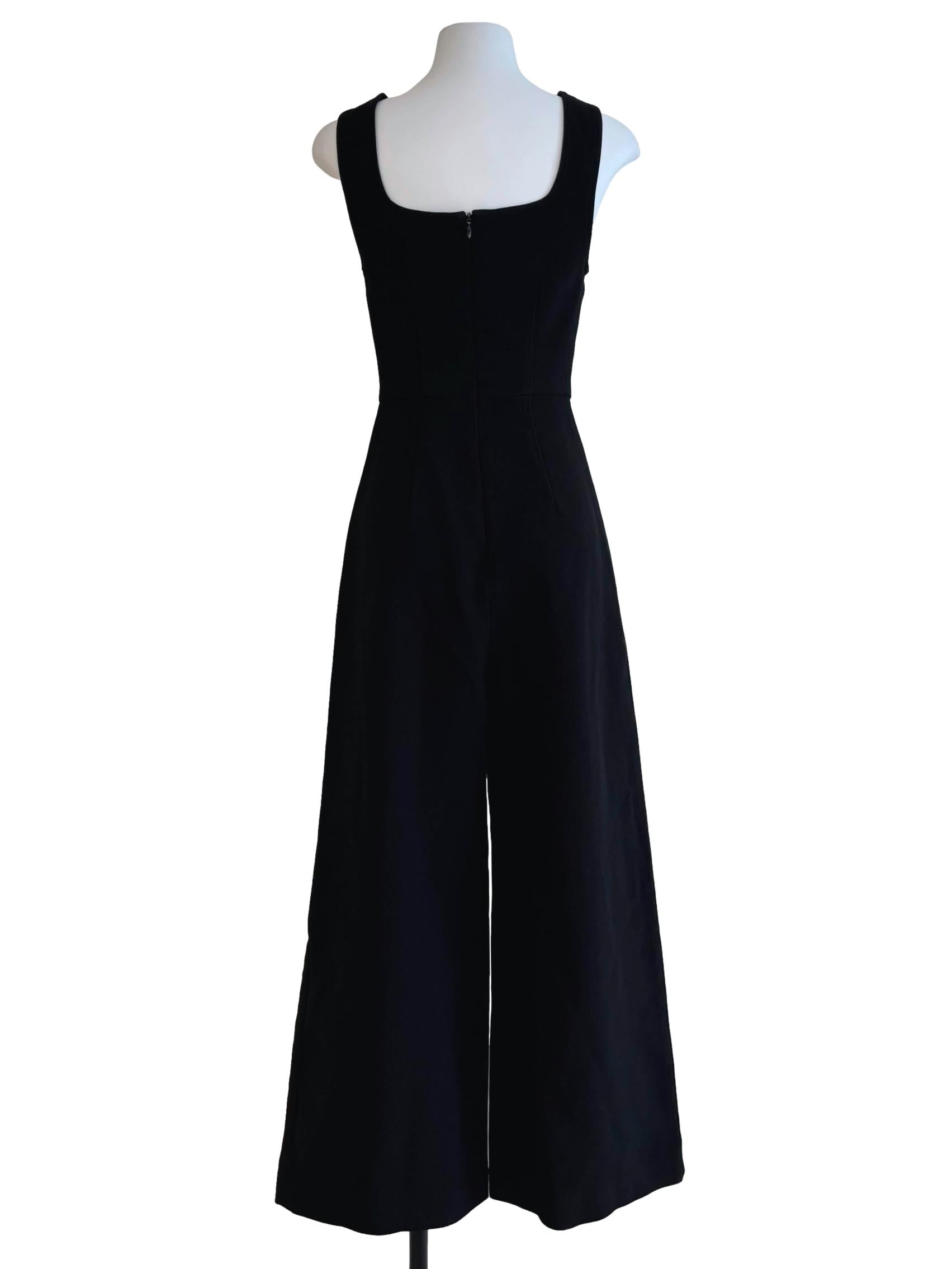 Rich Black Scoop Wide Jumpsuit