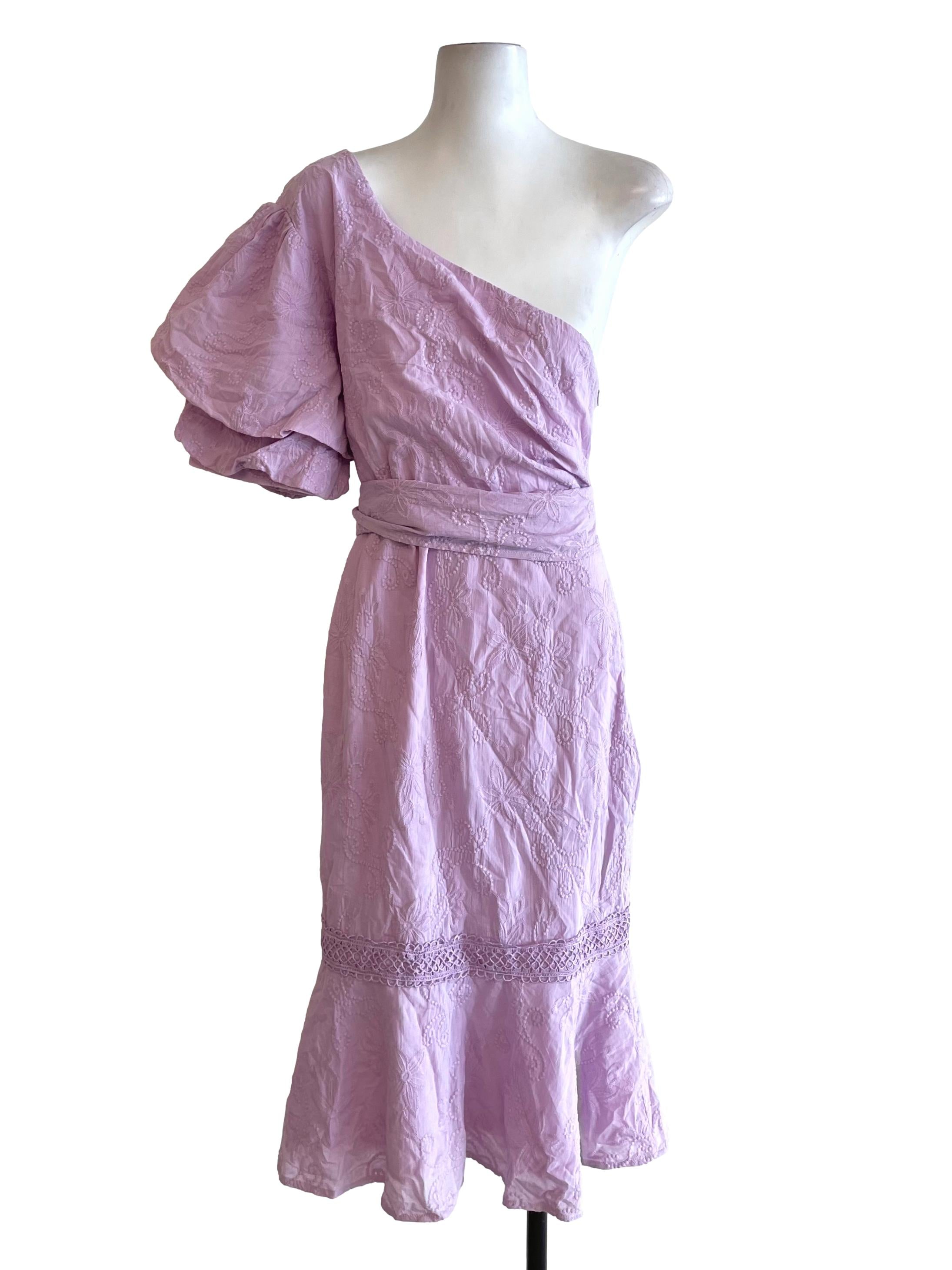 Lavender Floral Single Sleeve Dress TCL