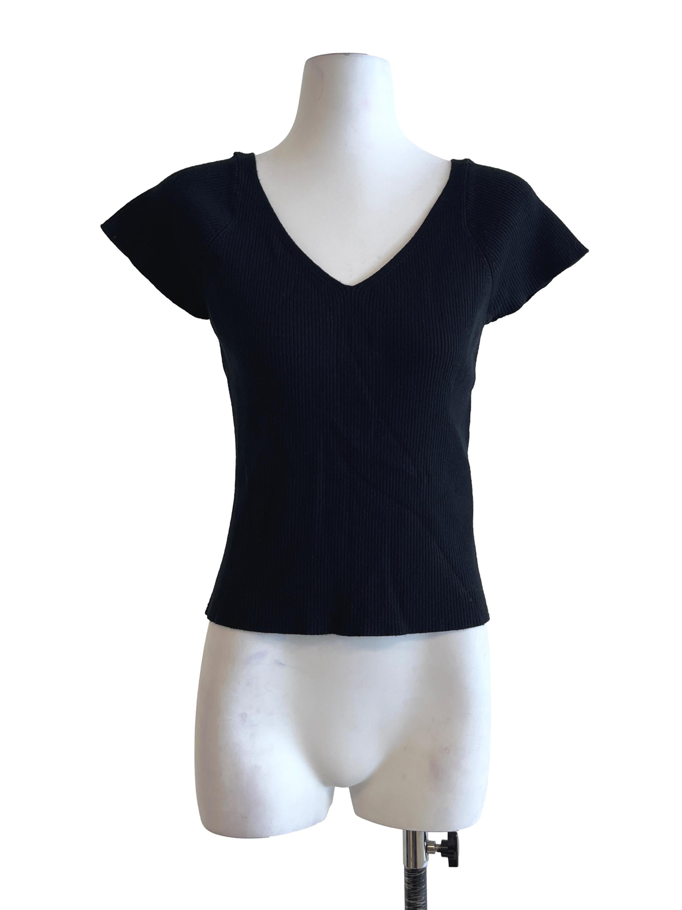 Pitch Black V-Neck Top LB
