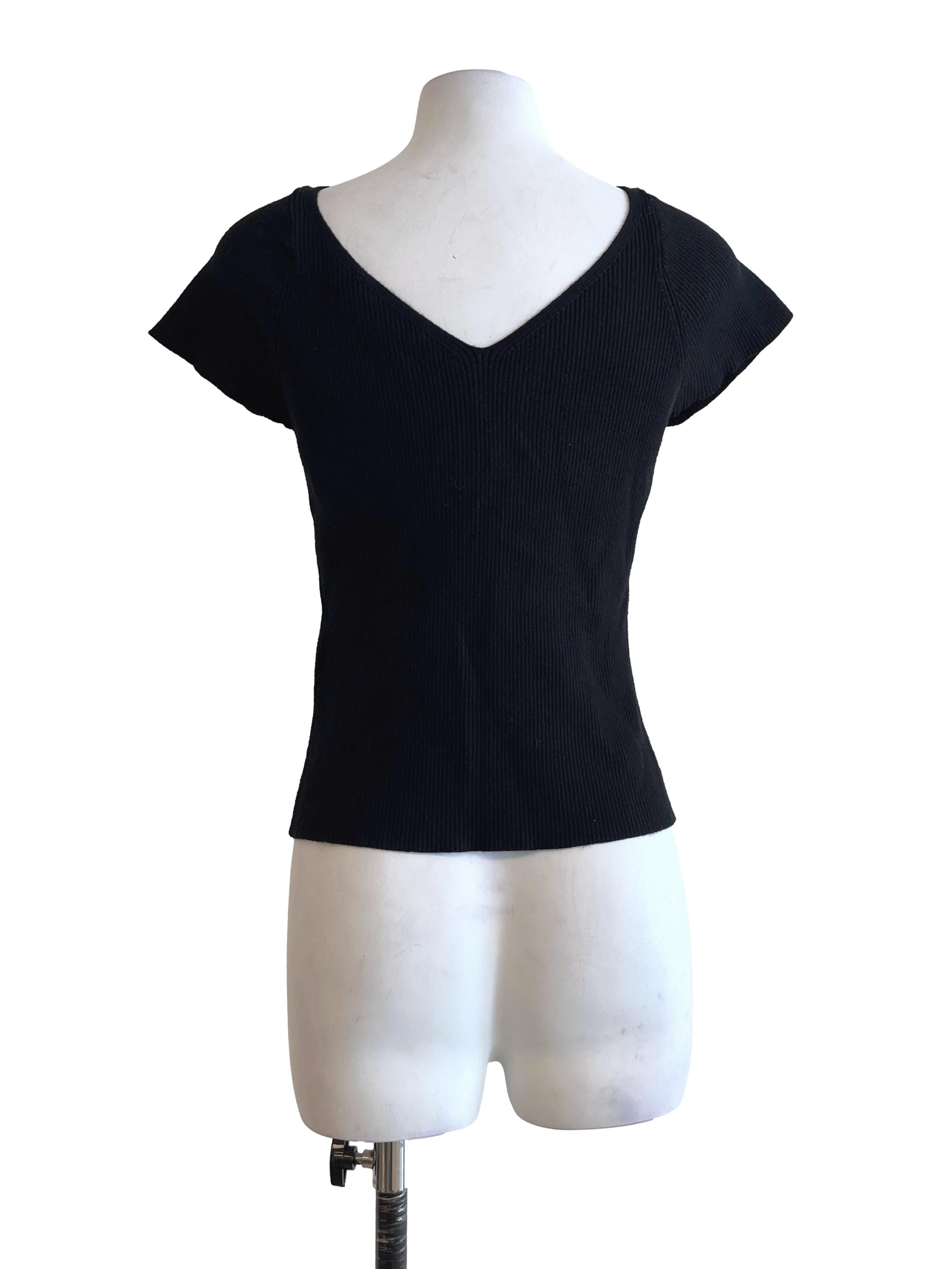 Pitch Black V-Neck Top LB