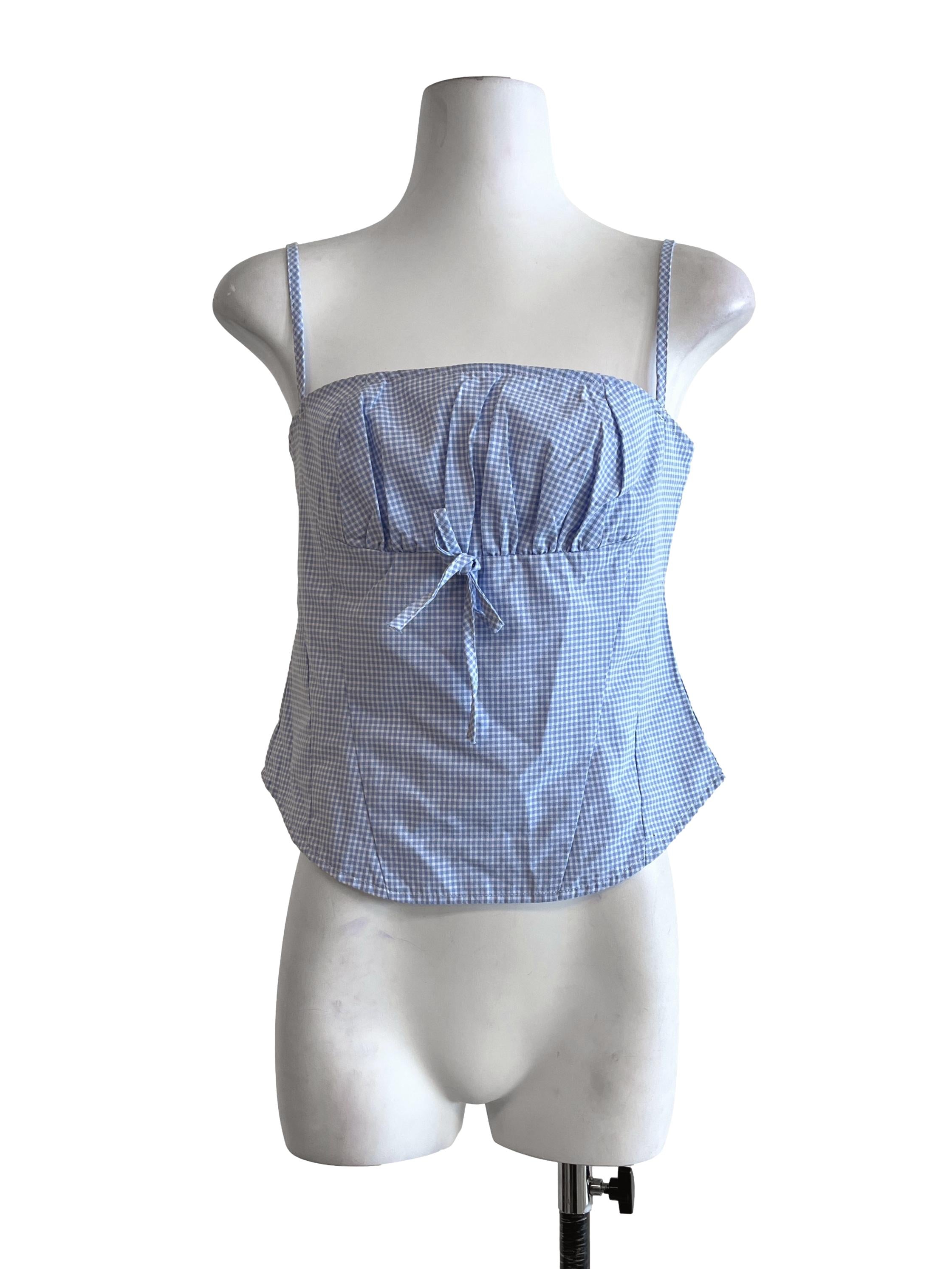 Arctic Blue Spaghetti  Sleeveless Top