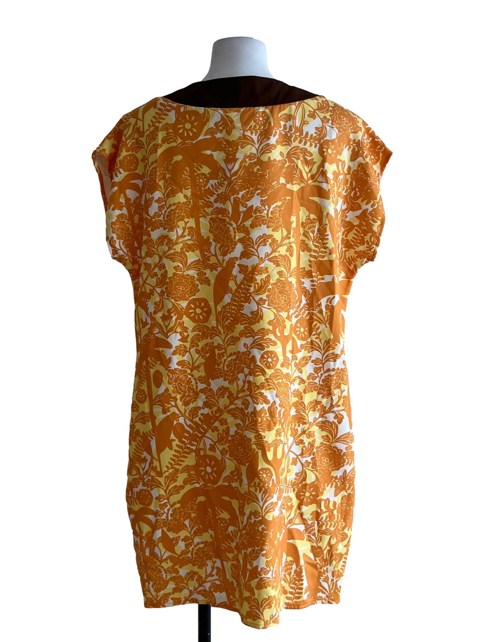 Canary Yellow Floral Shift Dress