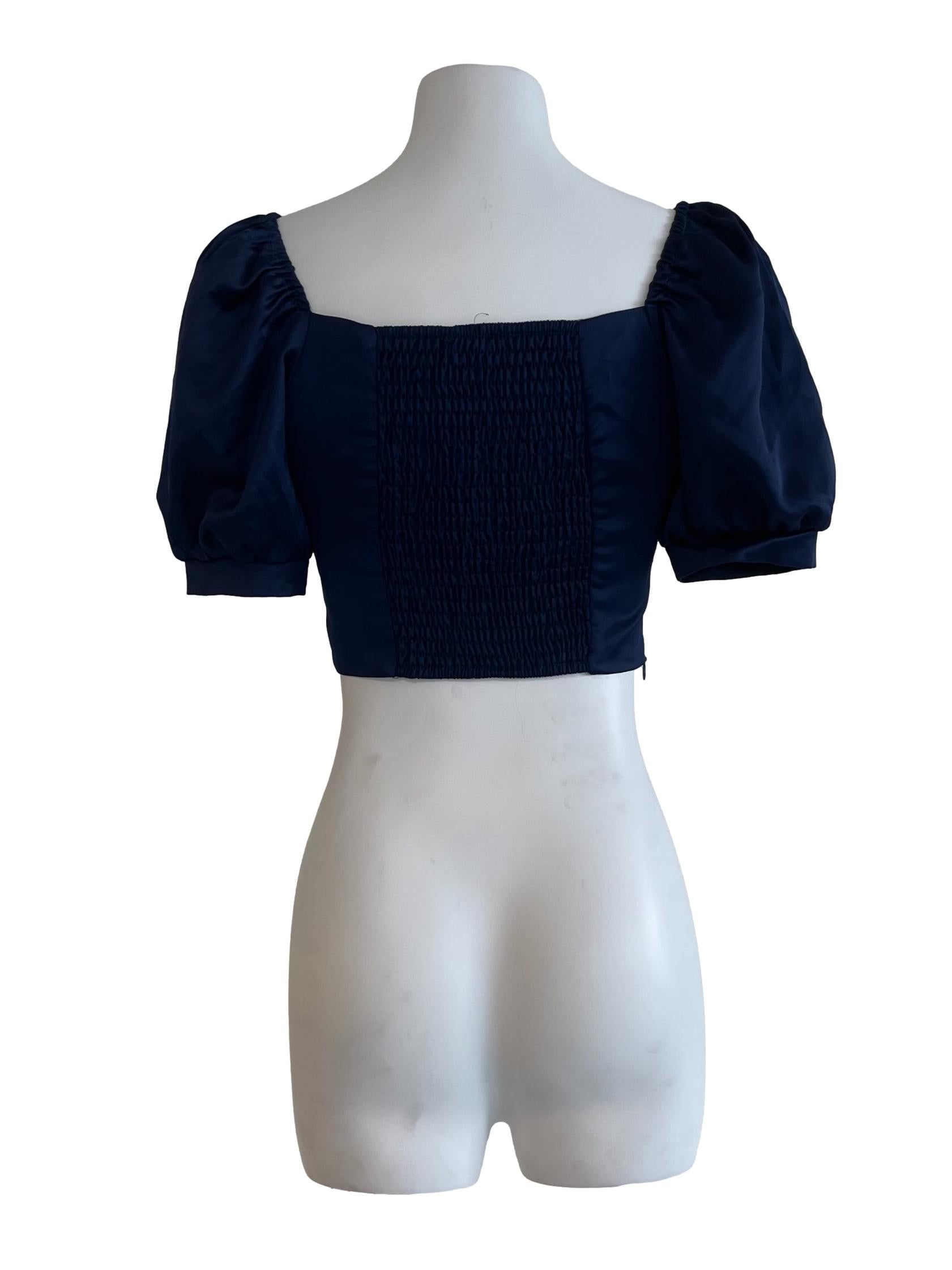 Dark Blue Puff Top