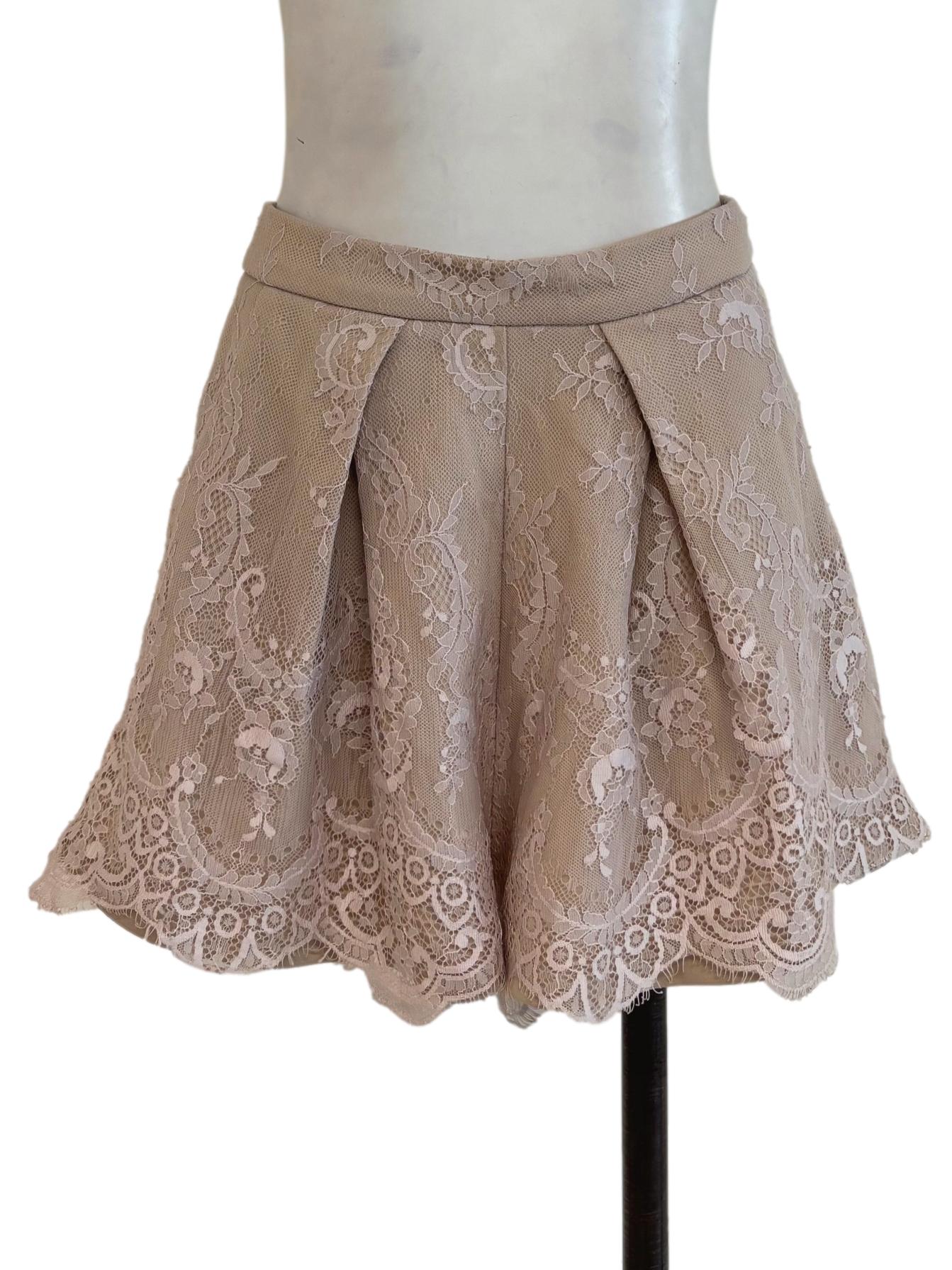 Beige Lace Shorts