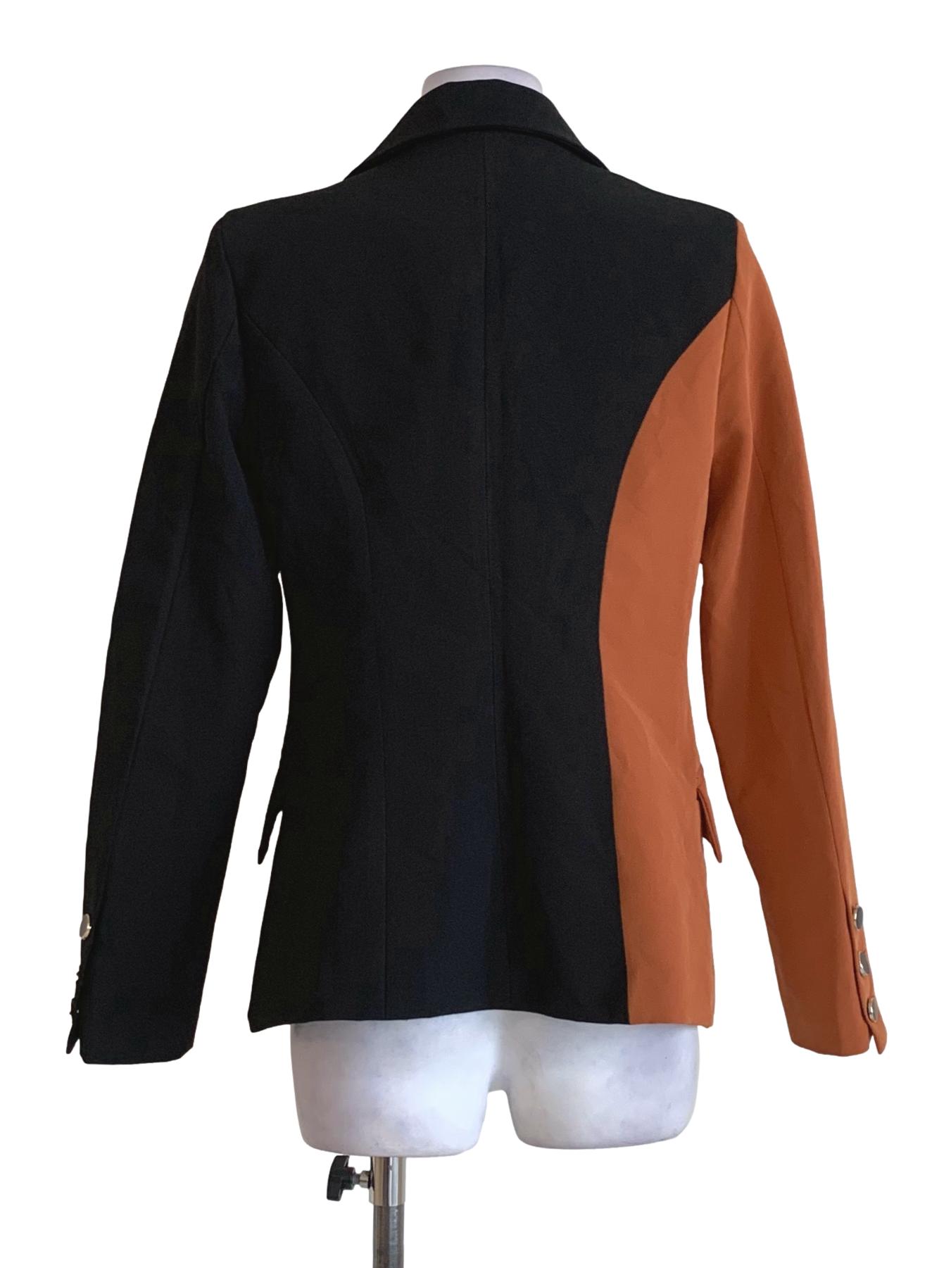 Black Orange Double Breasted Blazer