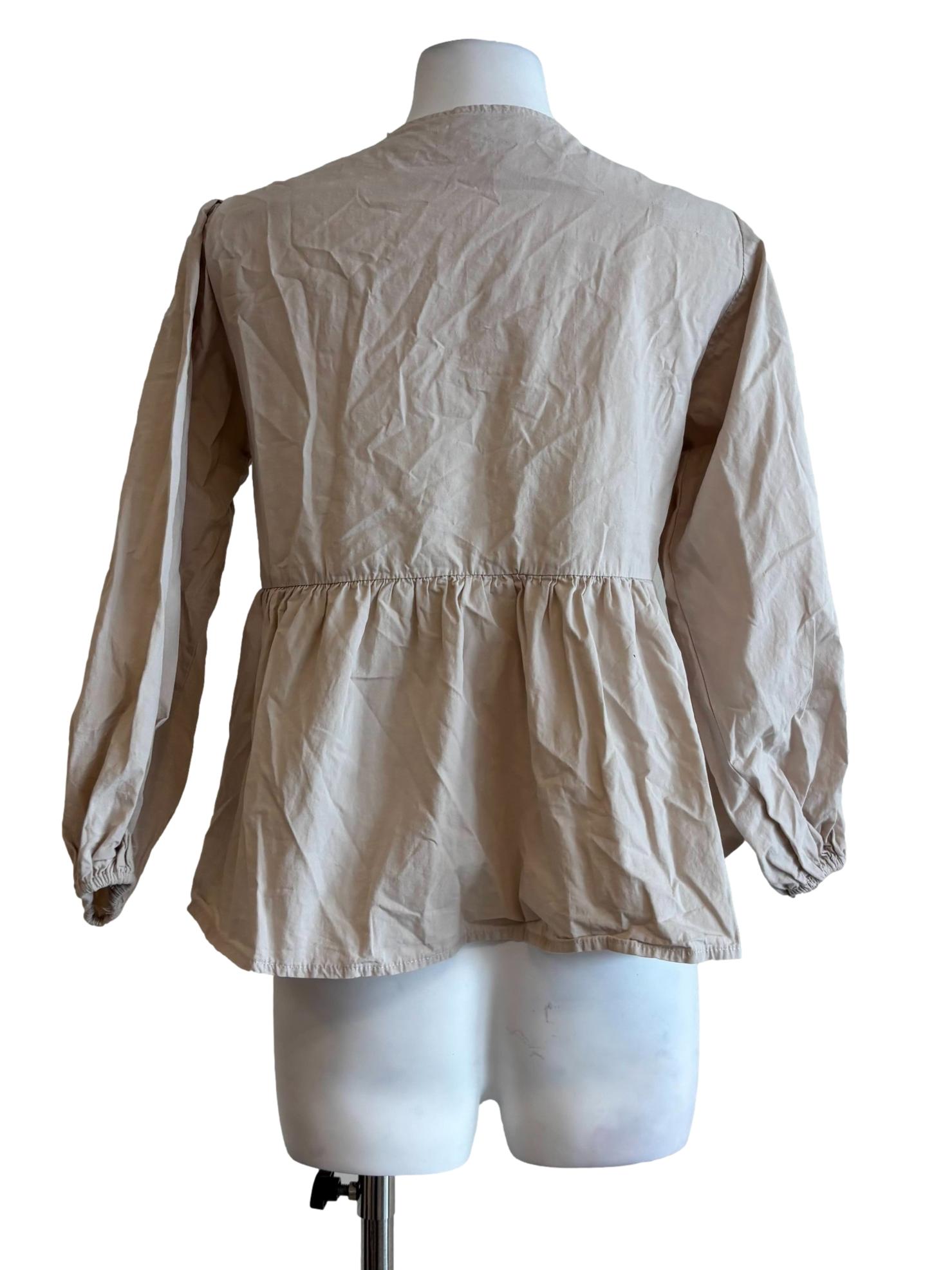 Merino Long Sleeve Cotton Blouse