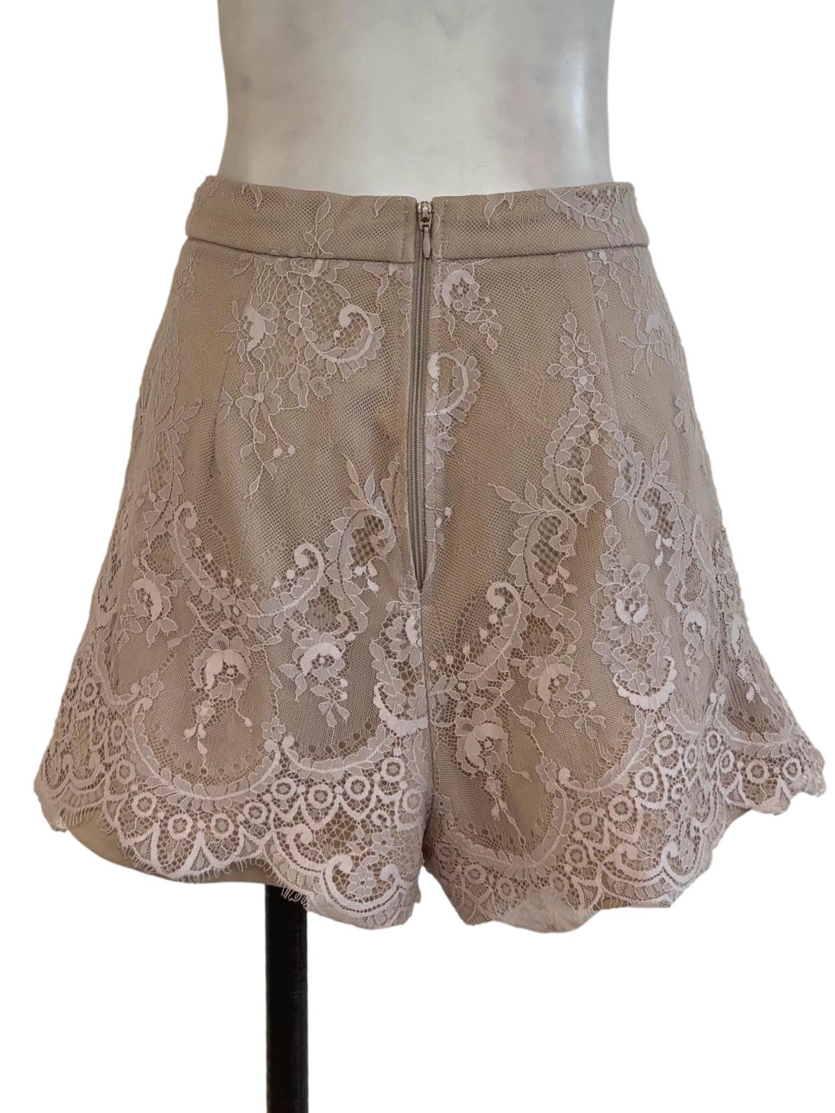 Beige Lace Shorts