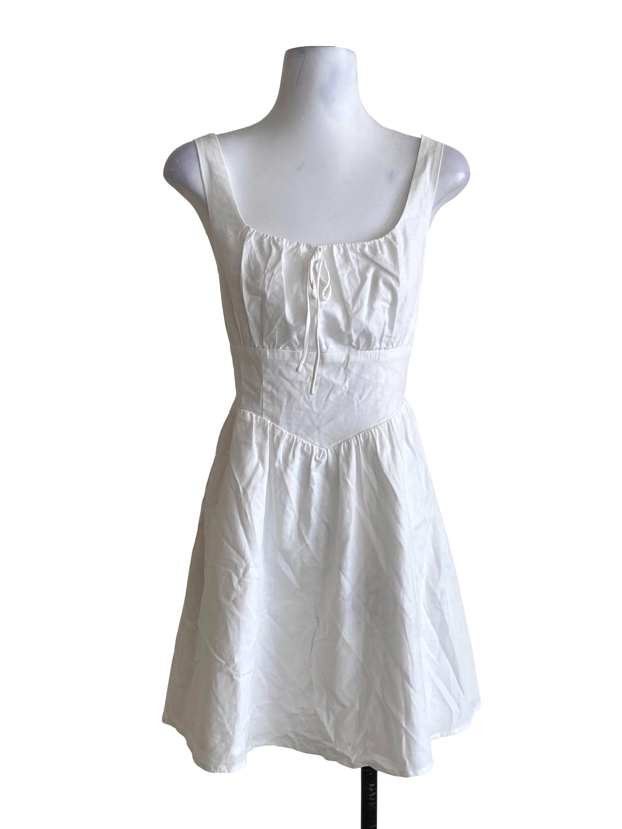 Baby Vanilla White Linen A-Line Dress TTR