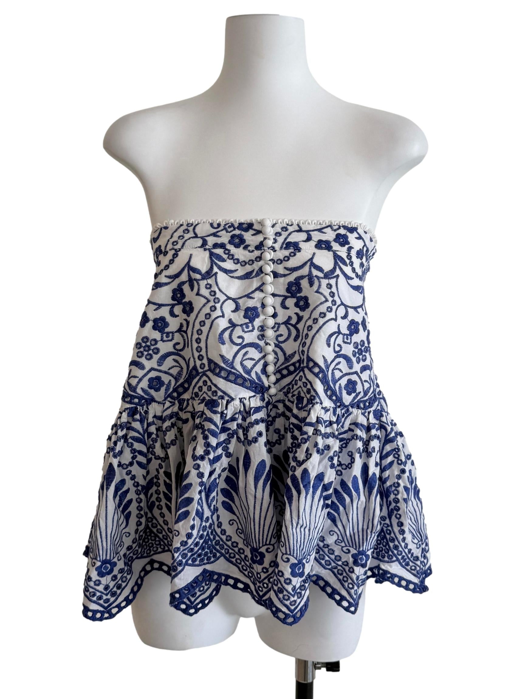 Blue Flower Printed Top