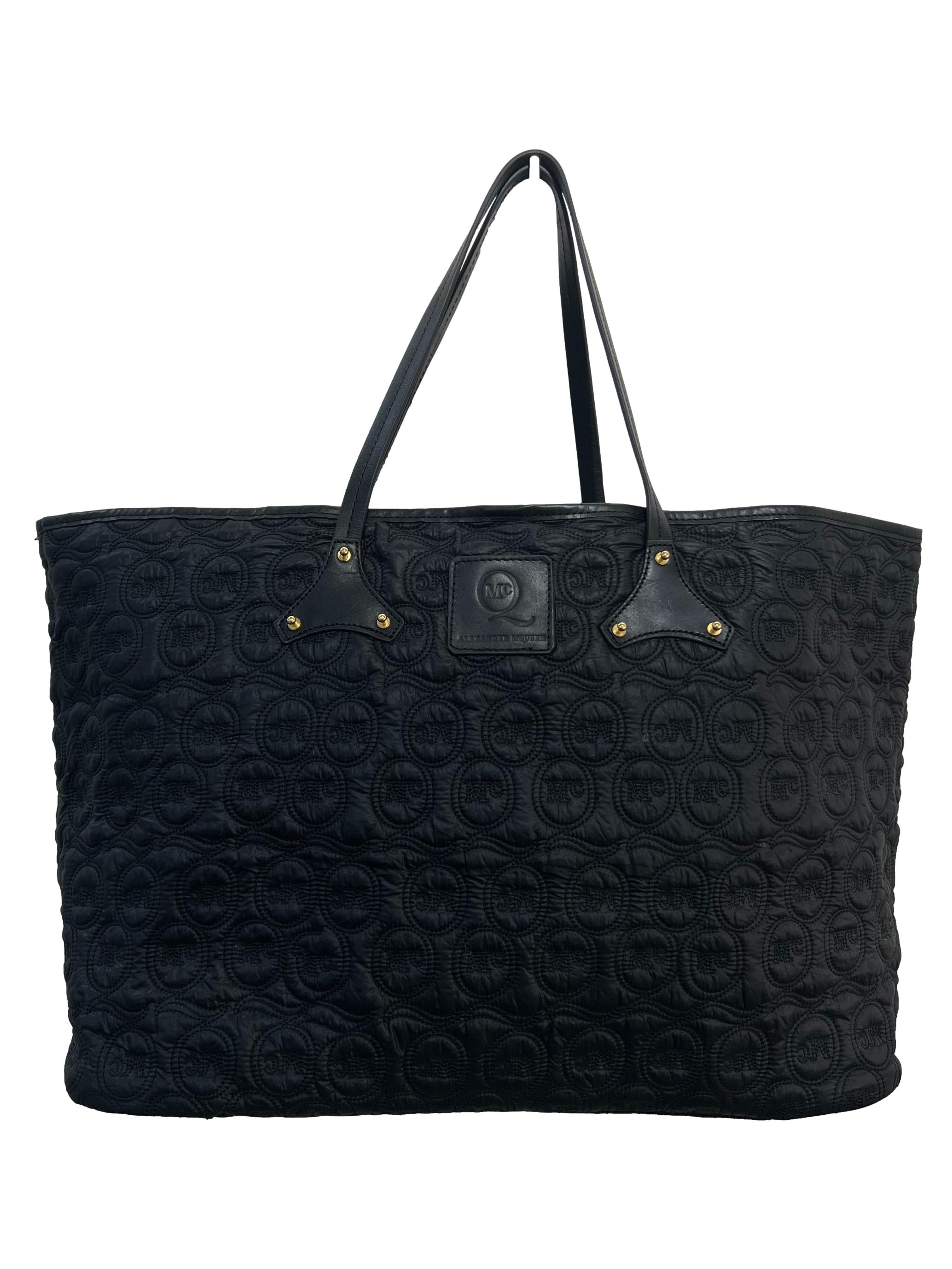 Black Leather Large Shoulder Bag CSN