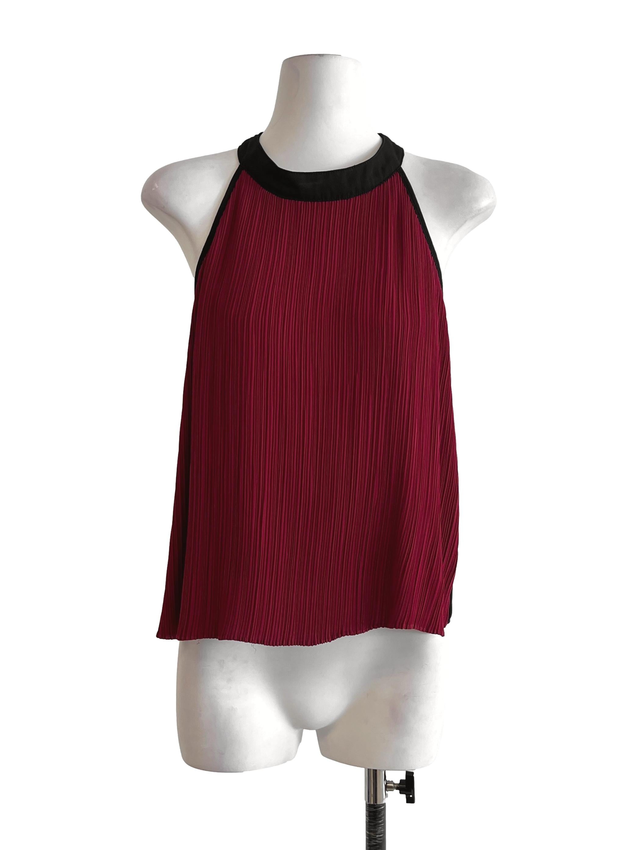 Lipstick Red Halter Sleeveless Top TCL