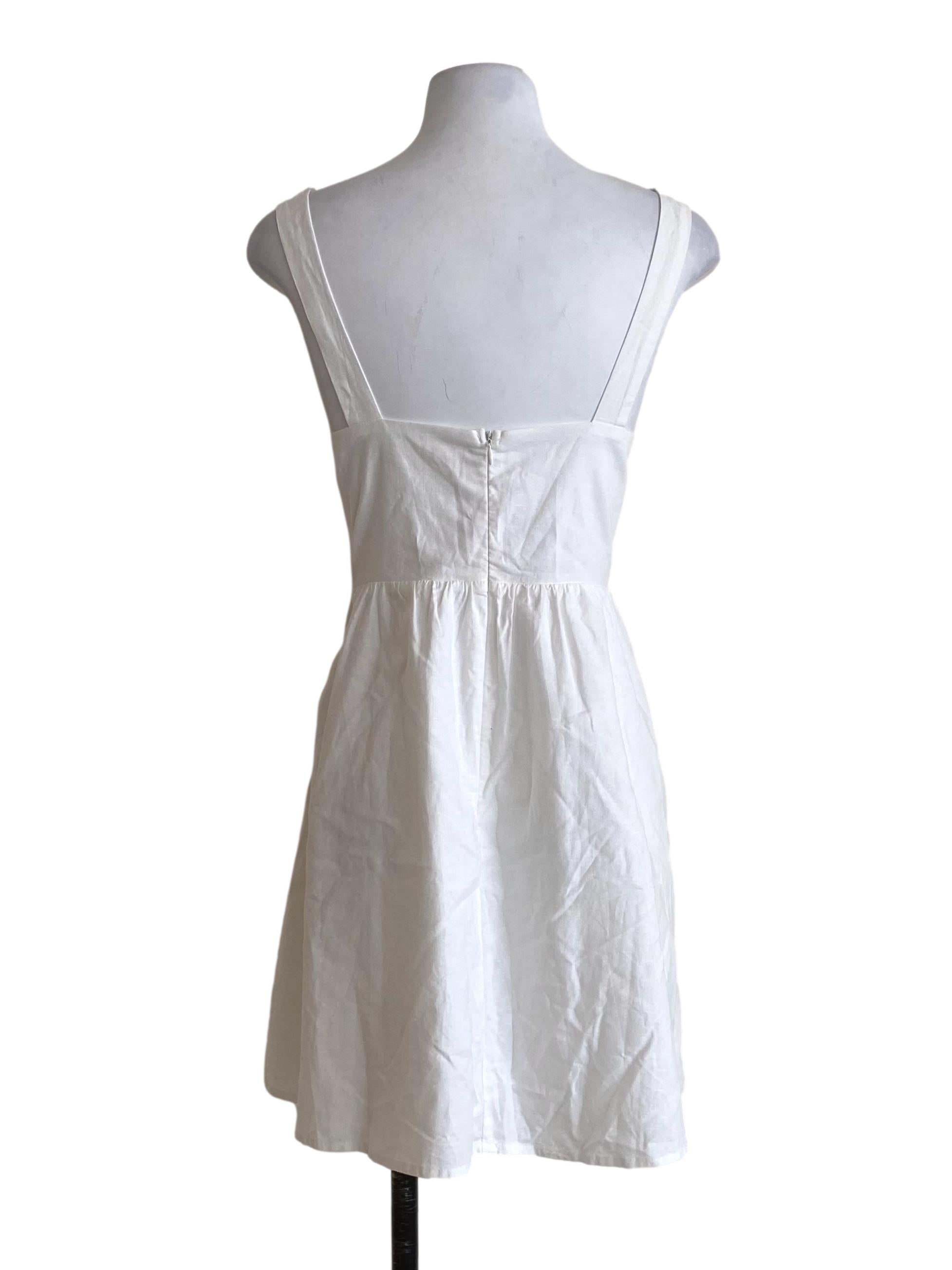 Baby Vanilla White Linen A-Line Dress TTR