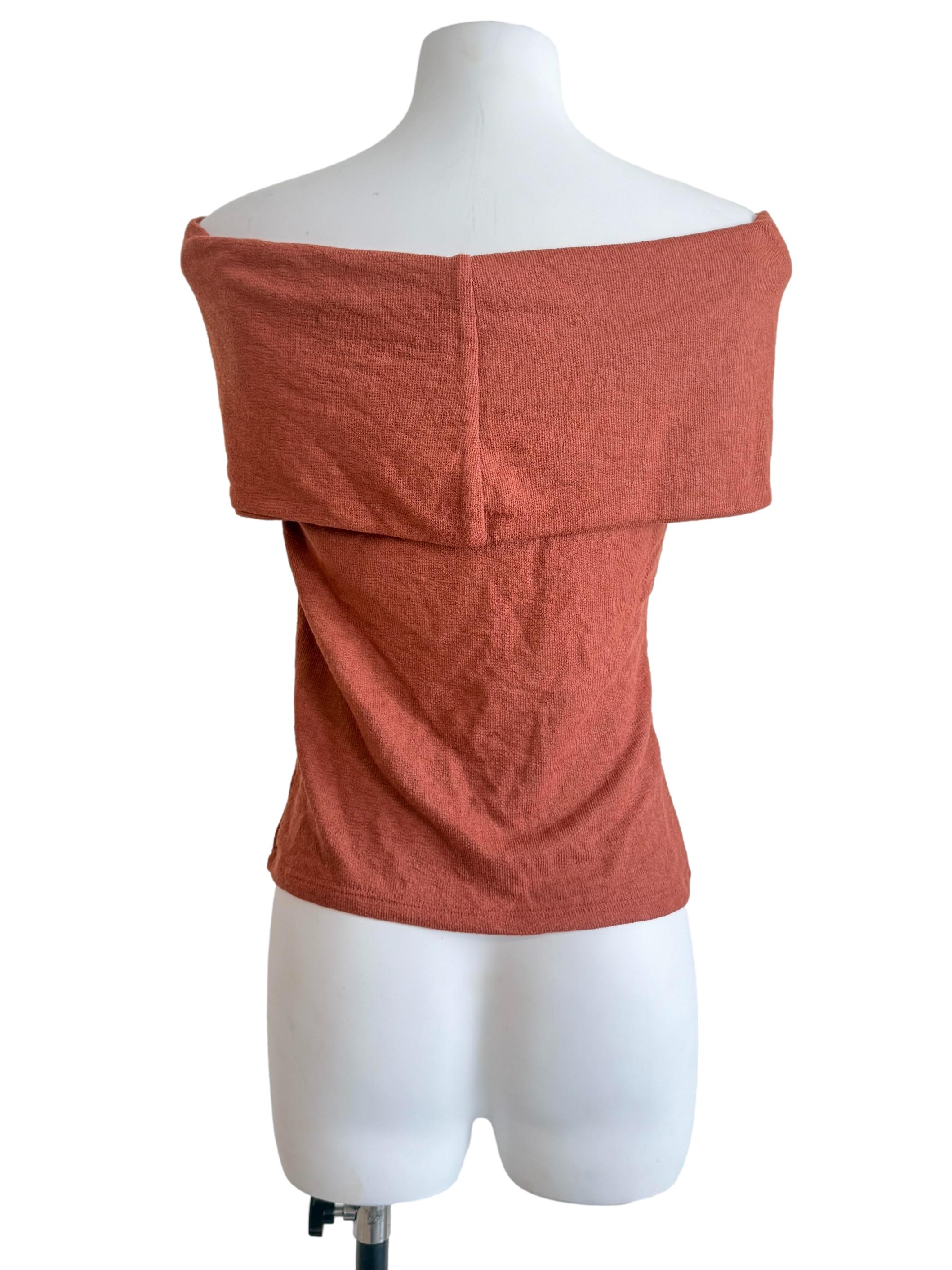 Gingerbread Brown Off-Shoulder Top