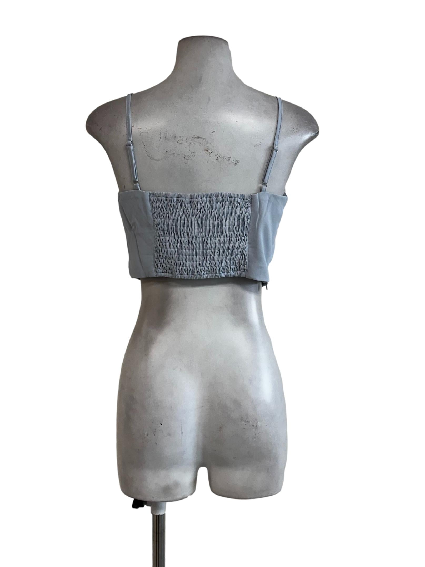 Light Blue Padded Sleeveless Crop Top