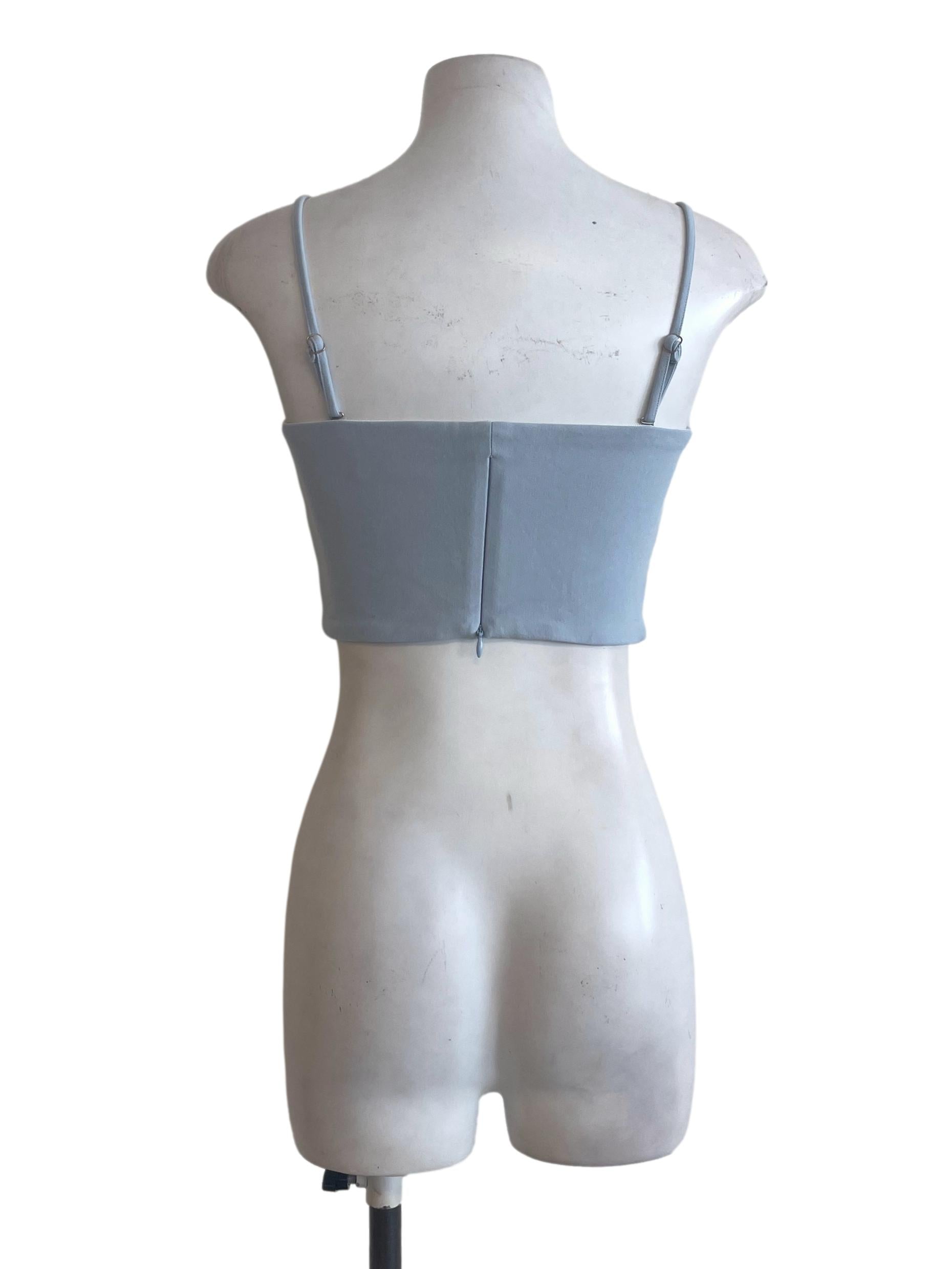 Light Blue Spaghetti Strap Crop Top