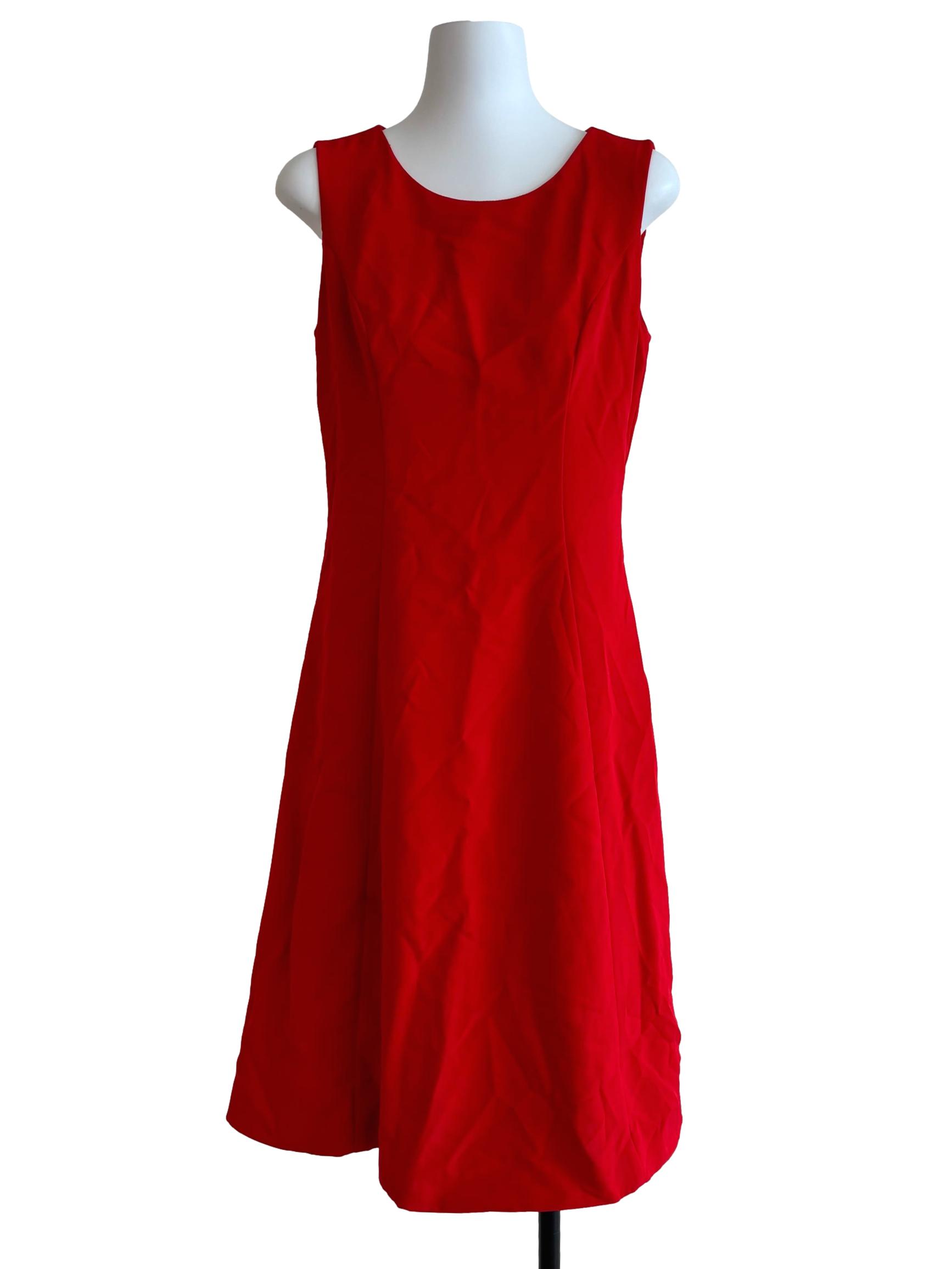 Apple Red Sleeveless A-Line Dress
