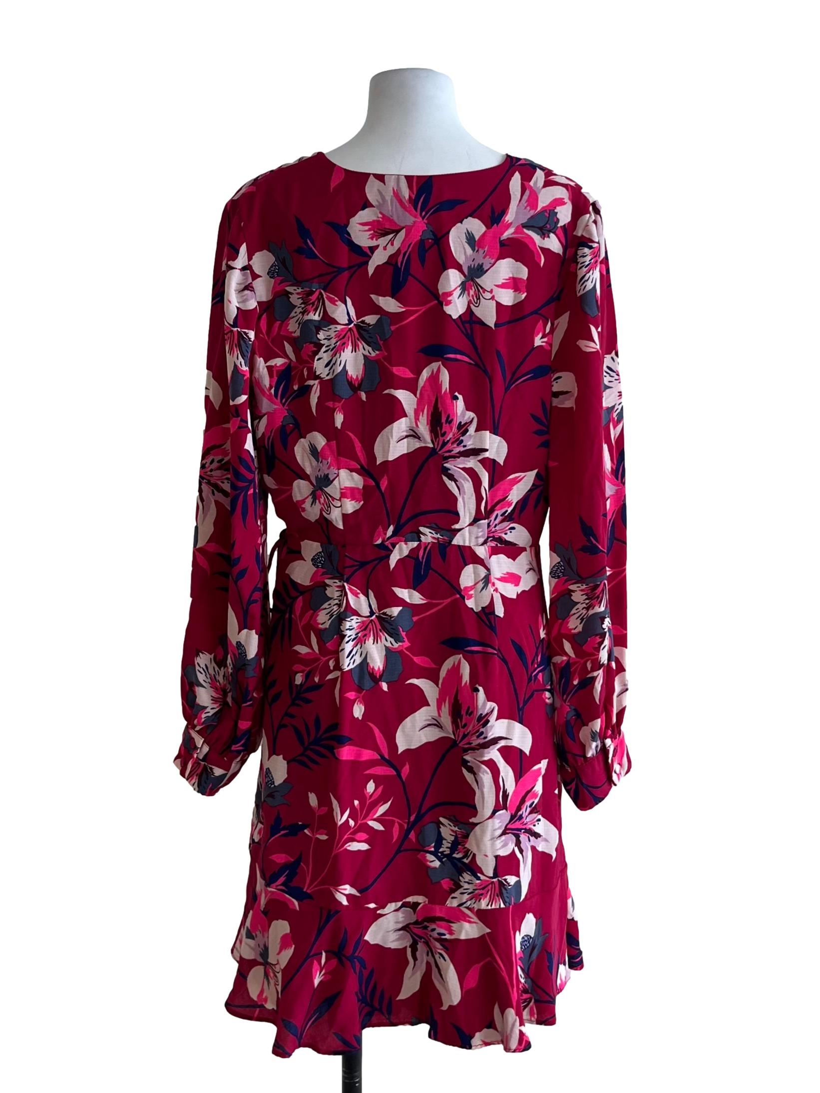 Magenta Pink Floral Empire Dress