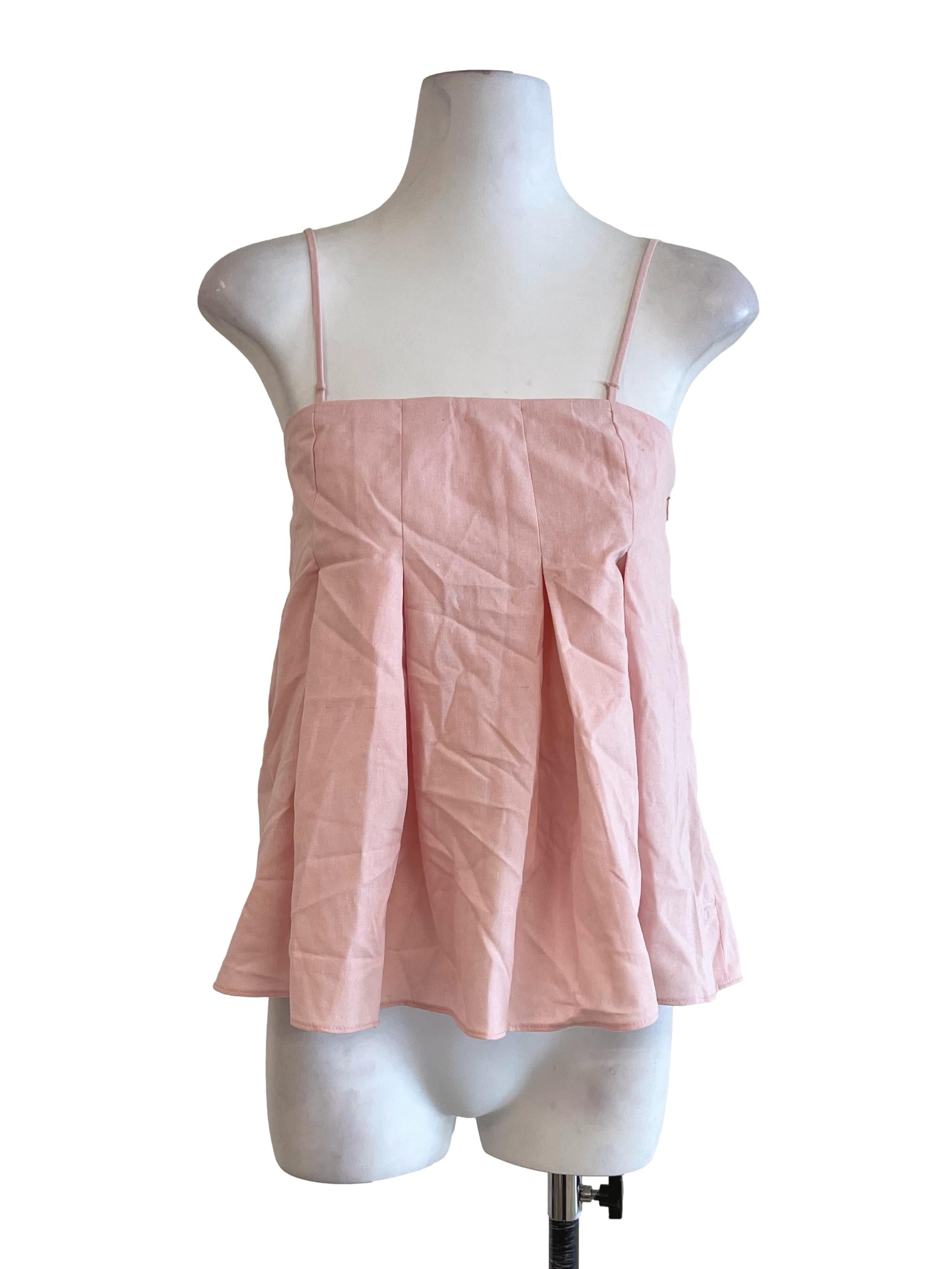 Watermelon Pink Spaghetti Sleeveless Top LB