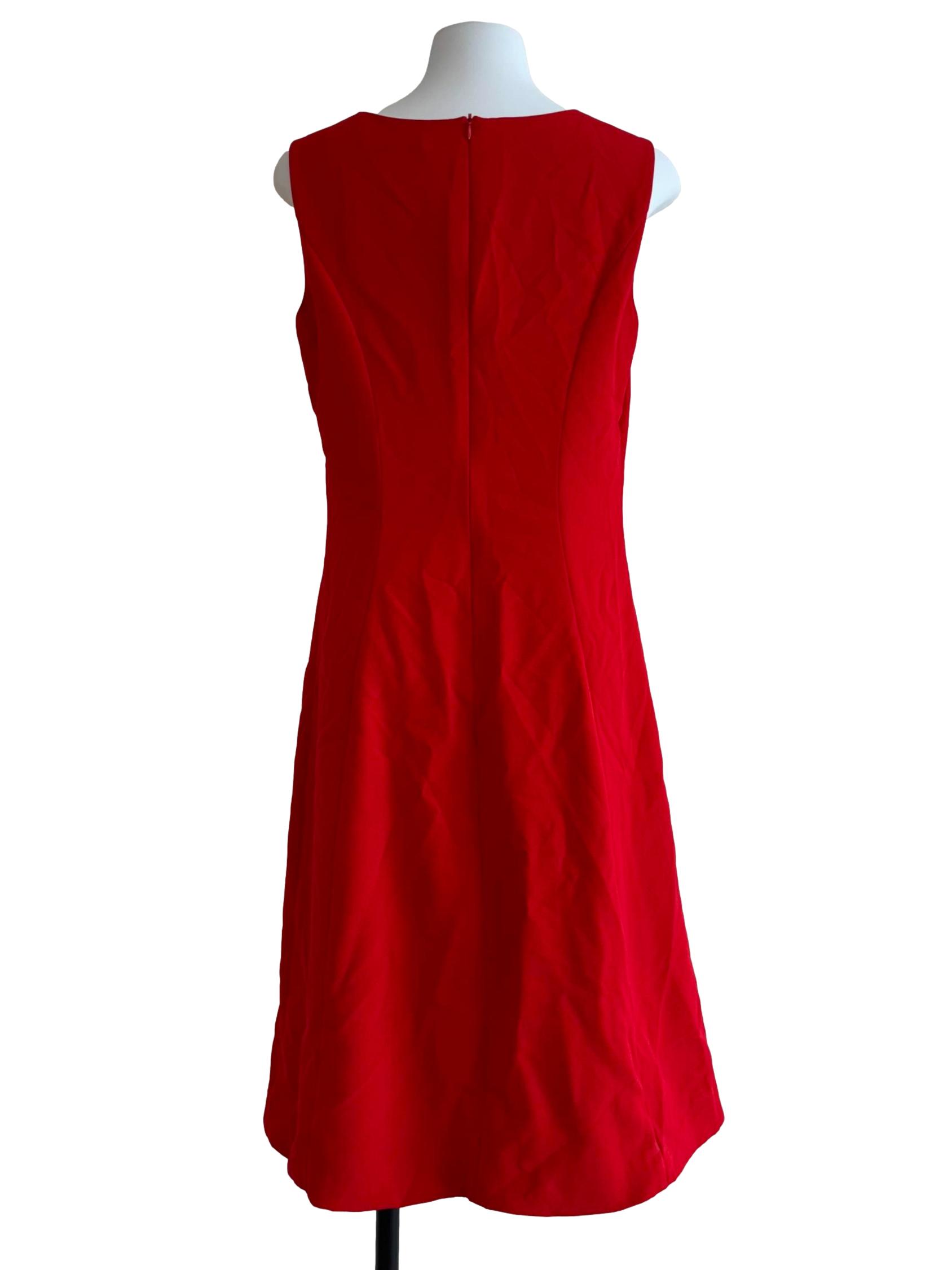 Apple Red Sleeveless A-Line Dress