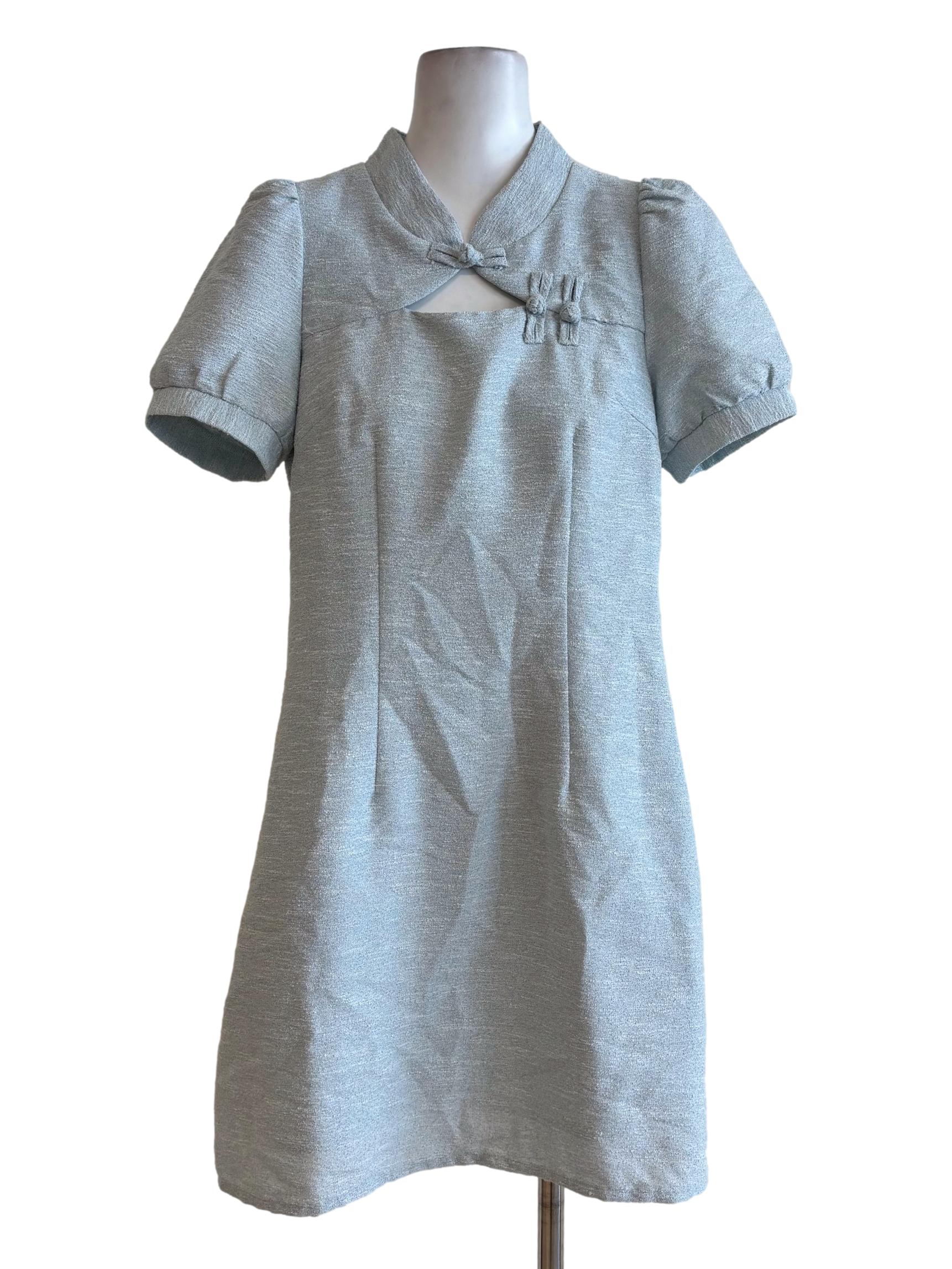 Mint Green Buttoned Mini Skirt