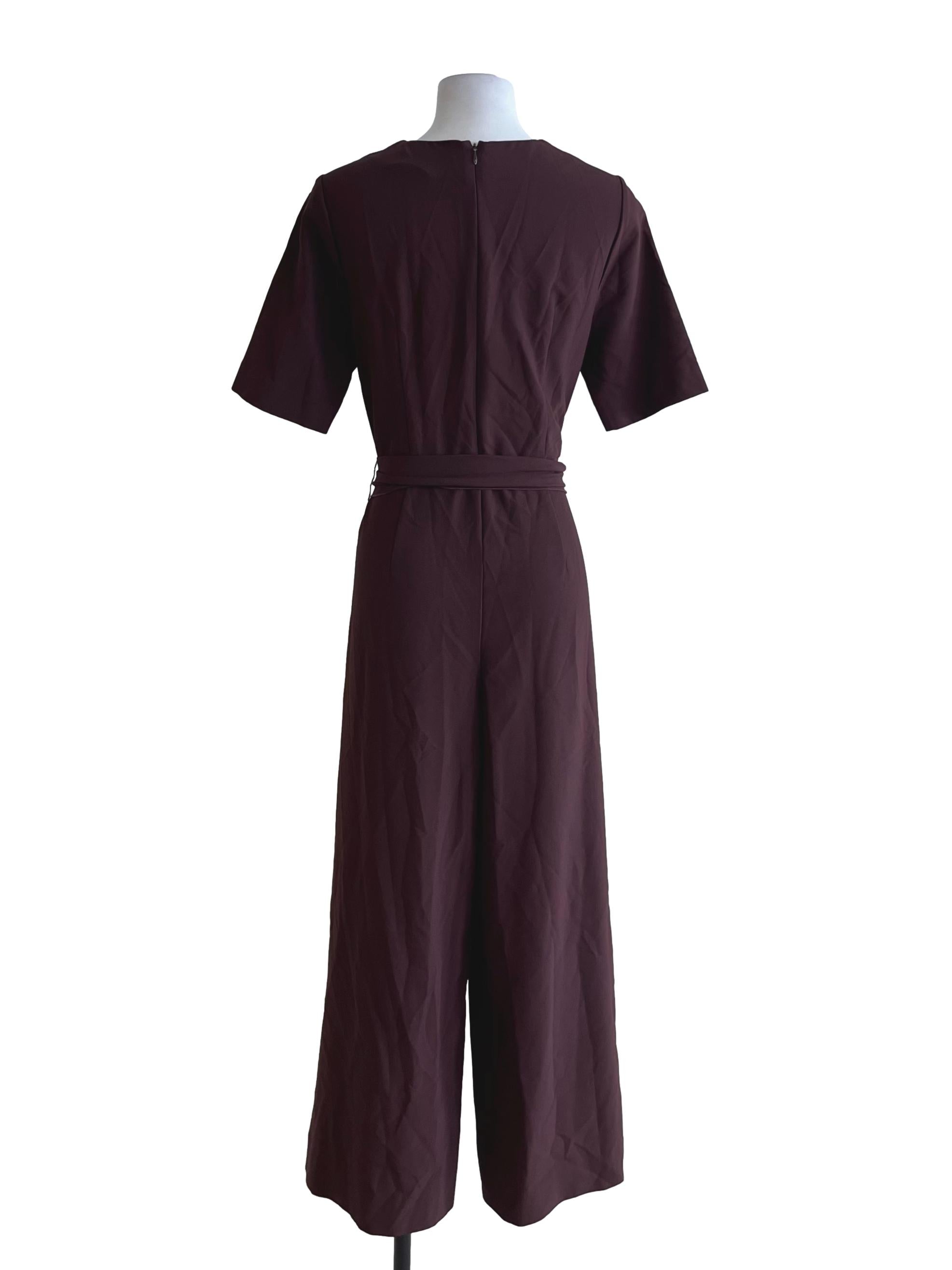 Mocha Brown V-Neckline Jumpsuit