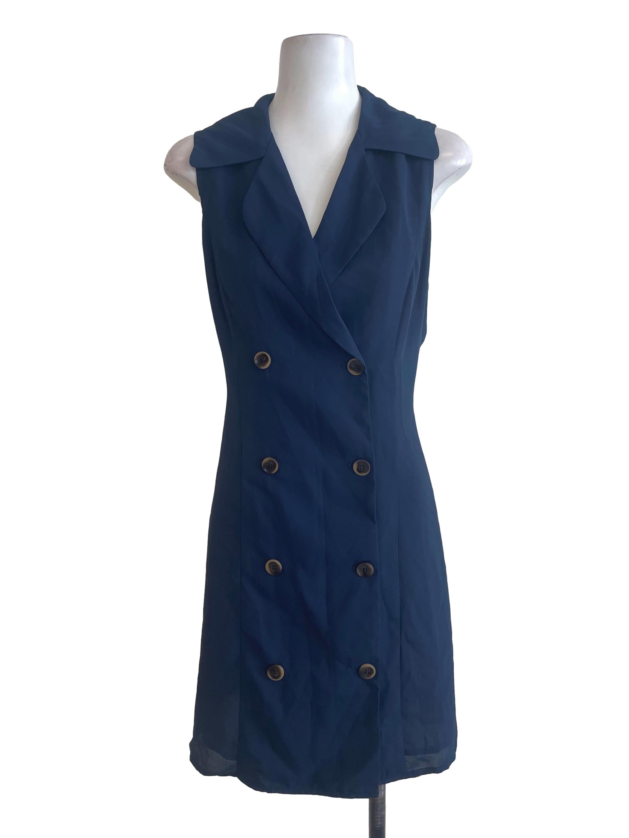Dark Blue Button Up Dress