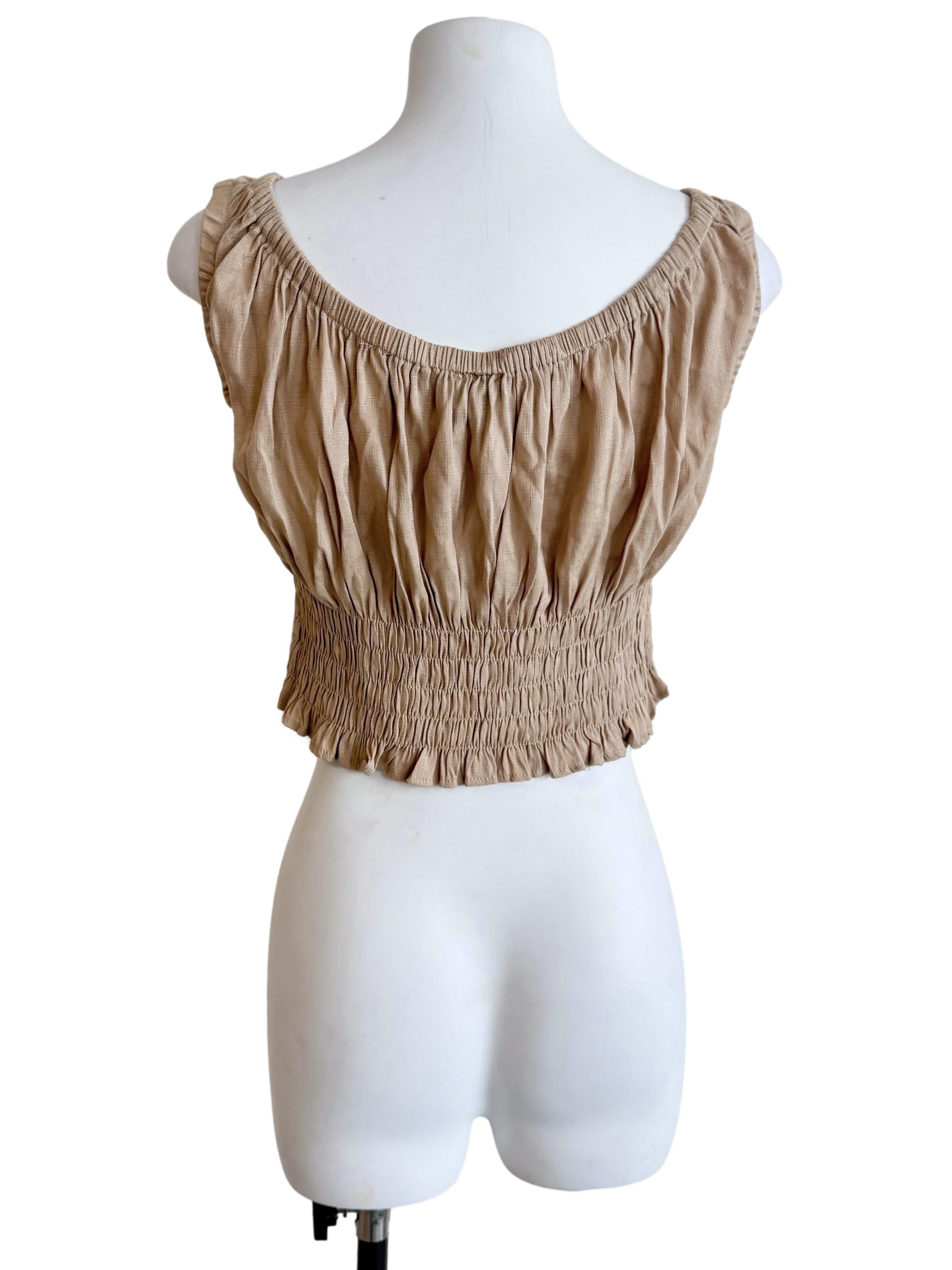 Tortilla Brown Round Neck Top