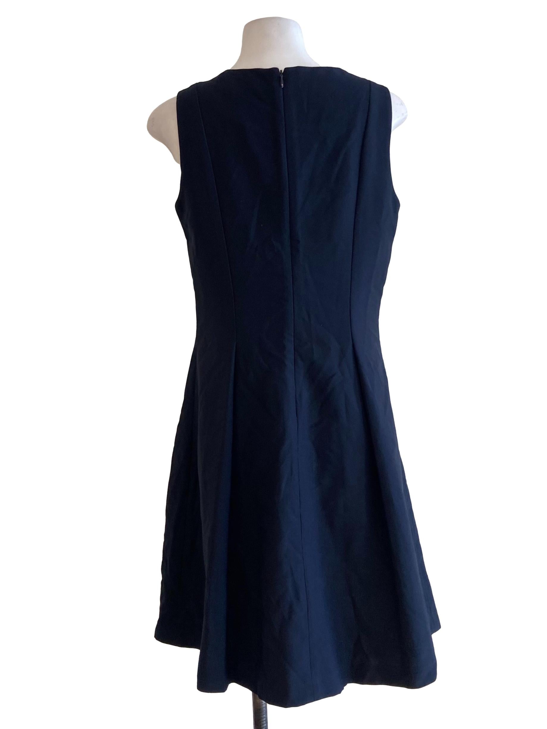 Denim Blue Sleeveless Pleated A-Line Dress