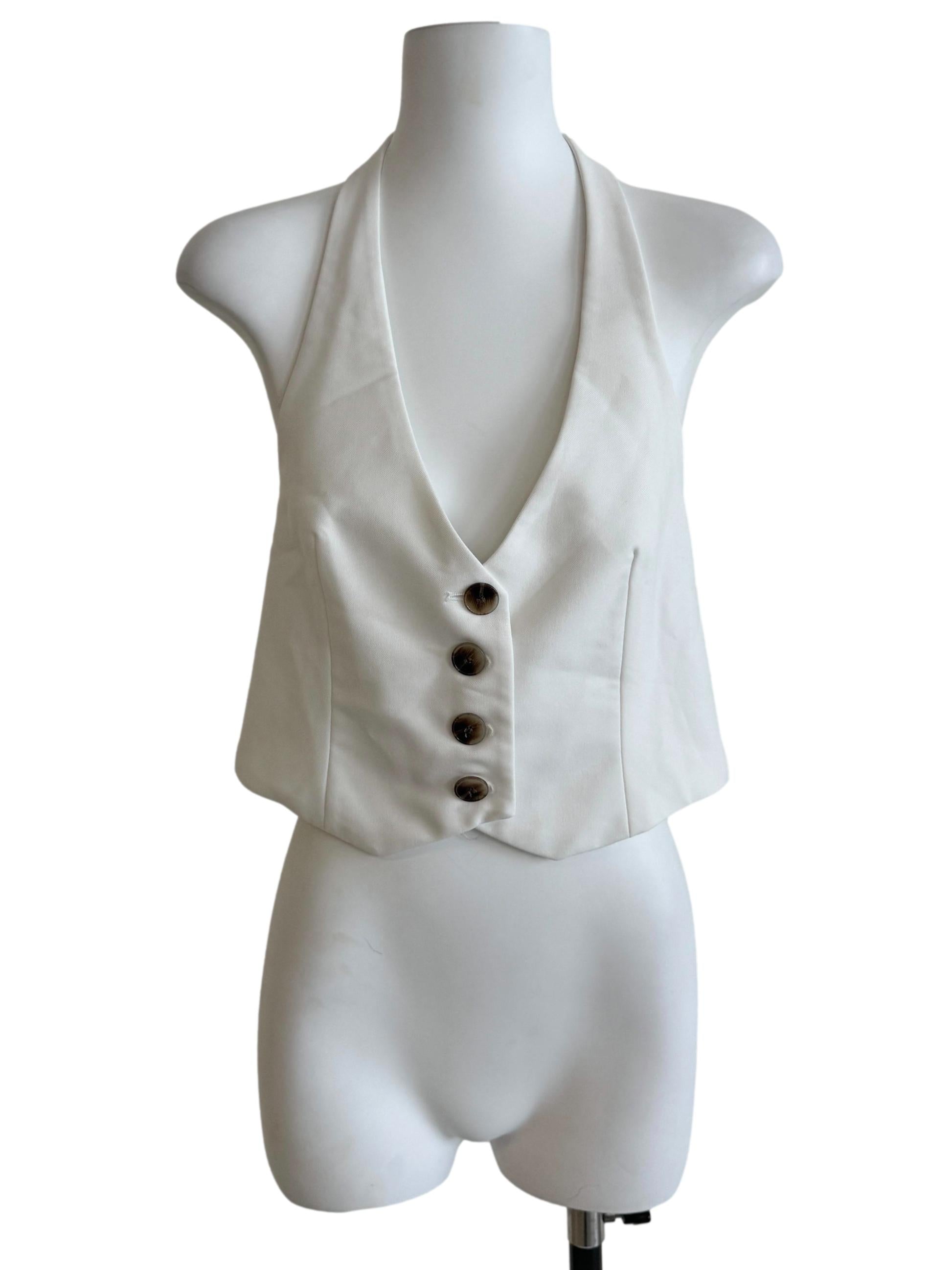 White Halter Neck Vest