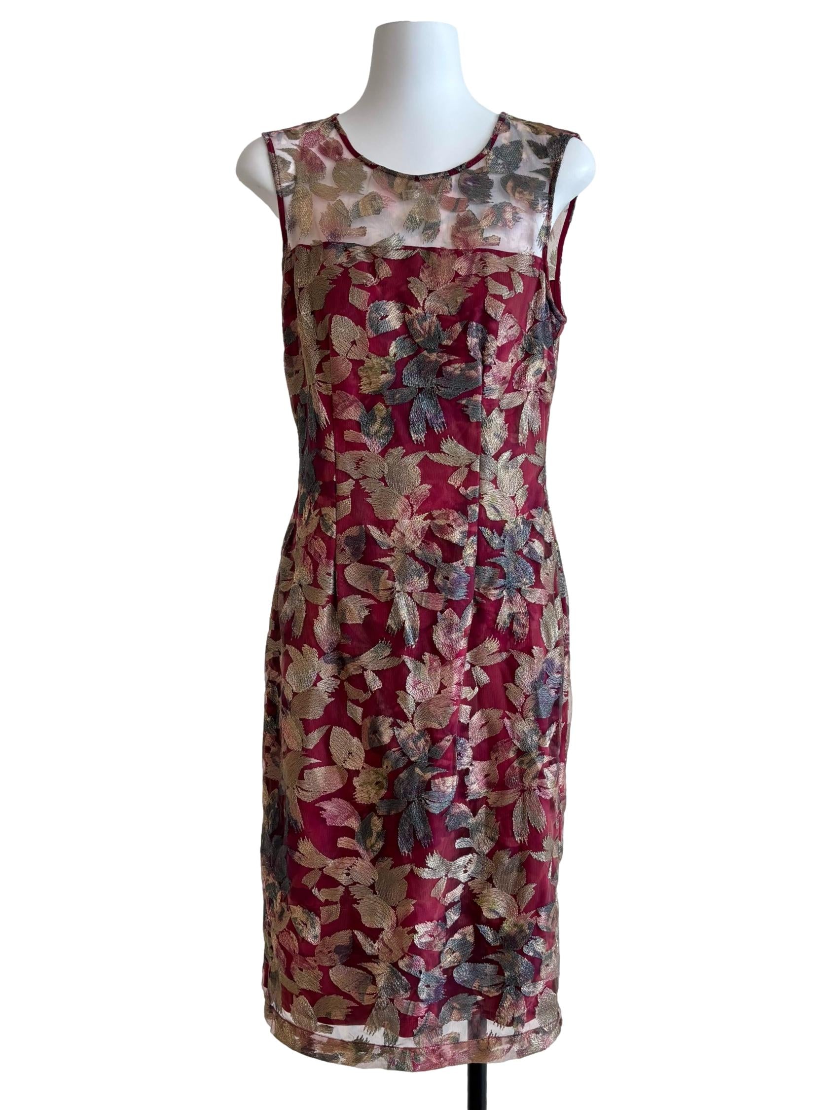 Cherry Red Sheath Lace Dress