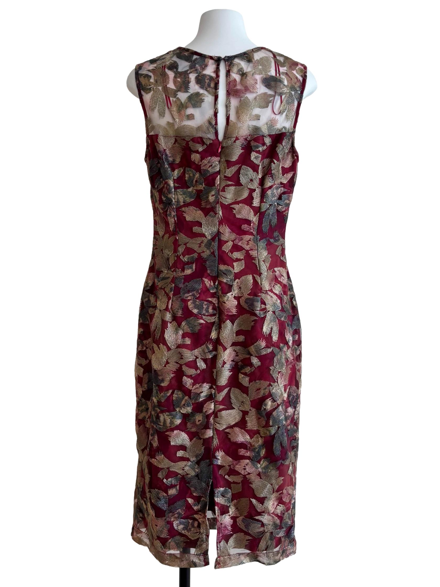 Cherry Red Sheath Lace Dress
